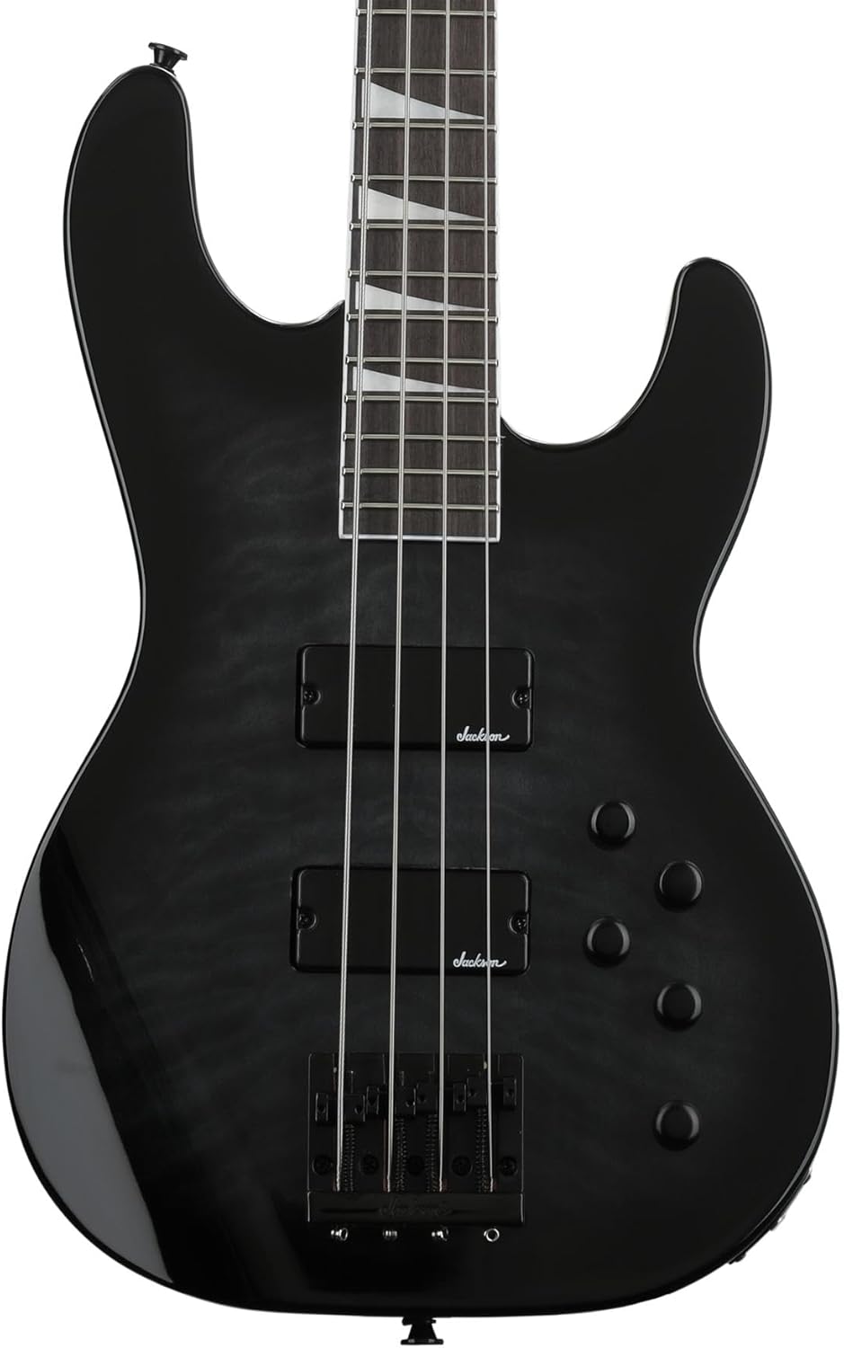 Jackson JS Series Concert Bass JS3Q, Transparent Black Burst, Amaranth Fingerboard