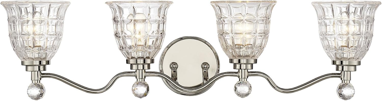 Savoy House 8-880-4-109 Birone 4-Light Vanity Bar in Polished Nickel