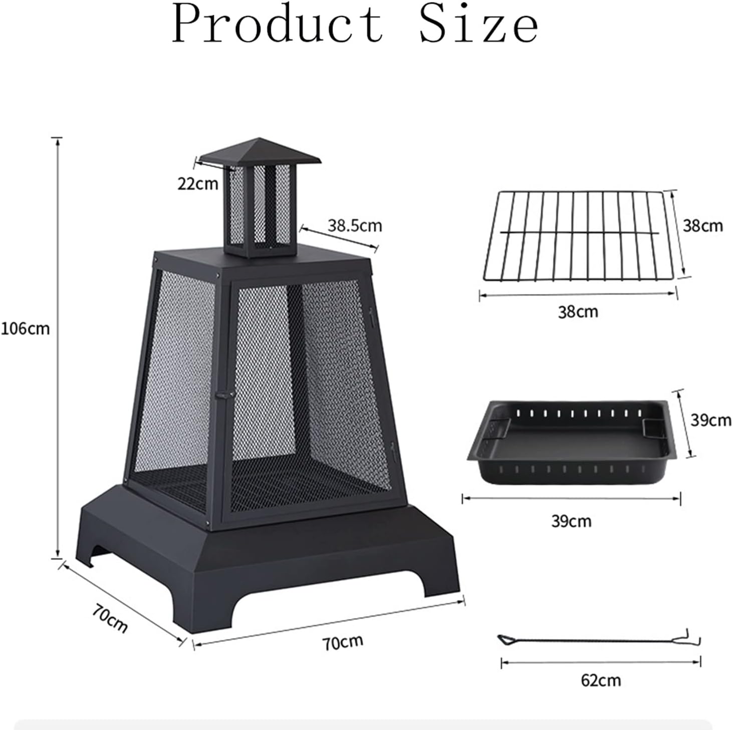 Wood Stove,Firepit,Outdoor Wood Burning Firepit,Bonfire Fire Pit,28in W×42in H,Smokeless Fire Pit,for Wood Burning and Low Smoke Great Camping Stove