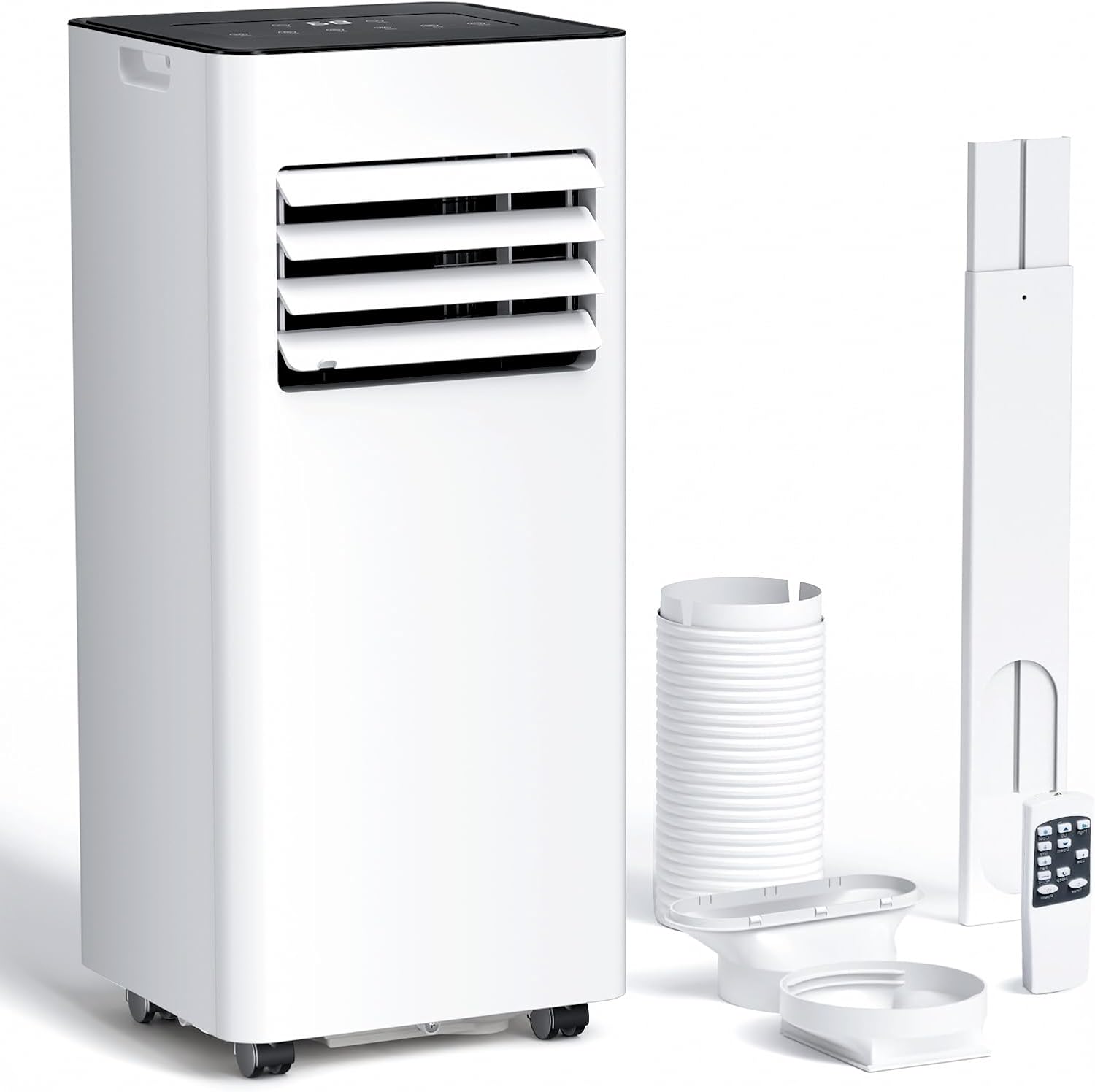 ZAFRO 10,000 BTU Portable Air Conditioners, Air Conditioner for Room Up to 450 Sq.Ft, 3-in-1 Portable AC Unit Cool & Dehumidifier & Fan Modes with Remote Control, White