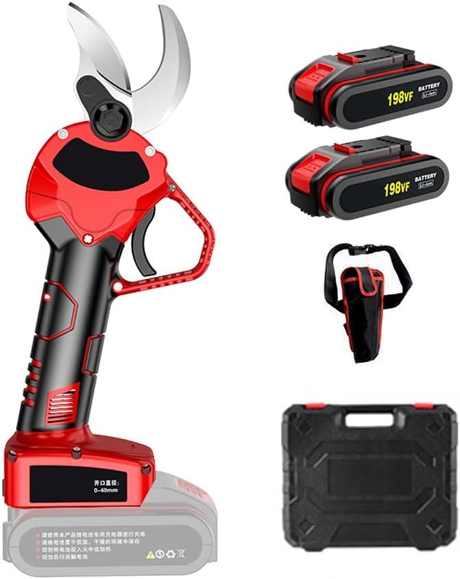 Cordless Battery Powered Pruning Scissors Shears, Cordless Electric Pruning Shears Rechargeable Battery, 40mm Cutting Diameter Electric Pruner Battery Hand Pruner for Gardening