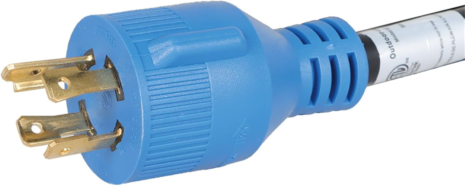 labwork 75FT 30Amp Generator Extension Cable Blue Connector Black Wire Power Input Box L14-30P to L14-30R