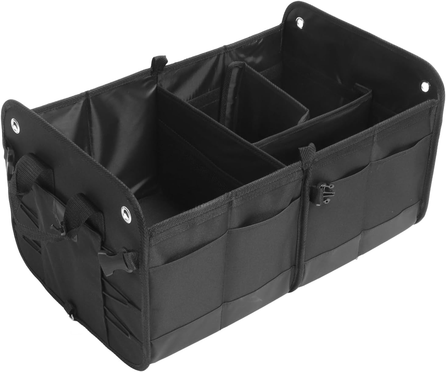 Eujgoov Collapsible Car Trunk Organizer, Flexible Storage Foldable Trunk Storage for Car, with Bottom Plate, for Groceries, Accessories Clothes, Daily Necessities