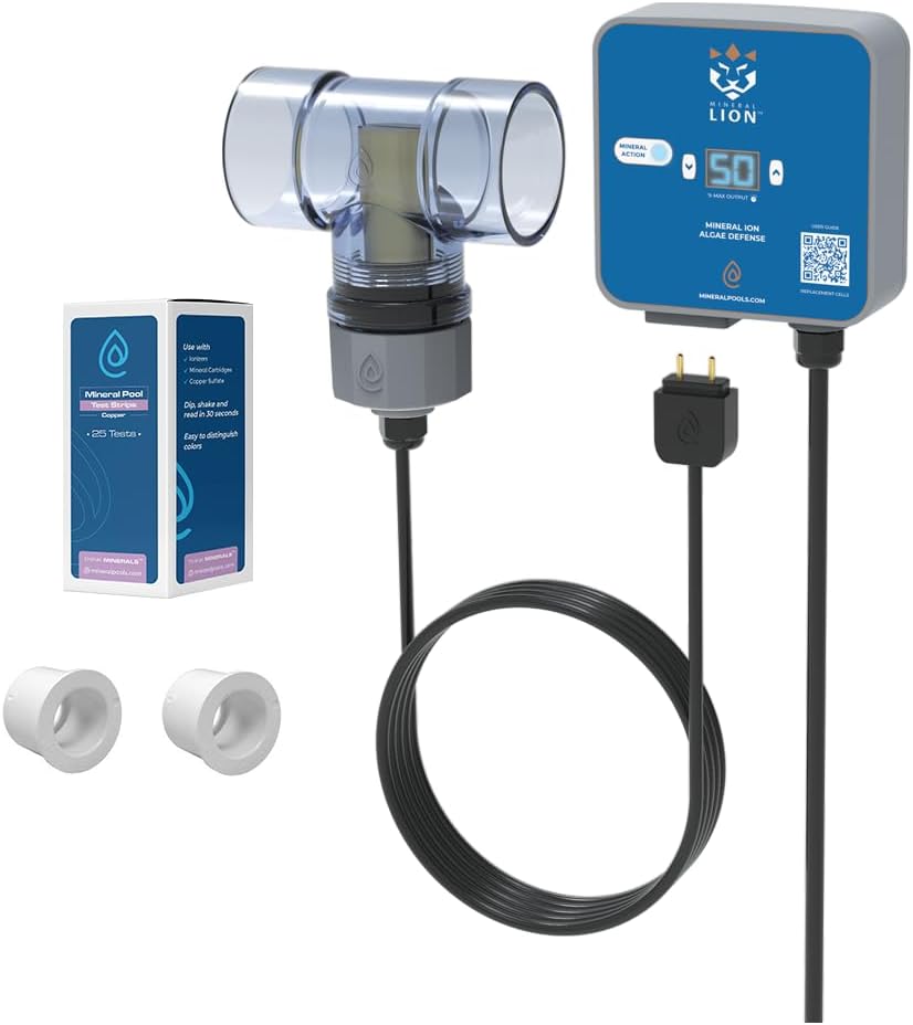 Pool Ionizer by ClearBlue Ionizer - Self-Cleaning, Inline Pool Ionizer Works in All Sun Conditions - Nothing Floating in Your Pool - Installs in 30 Minutes (40,000 Gallons)