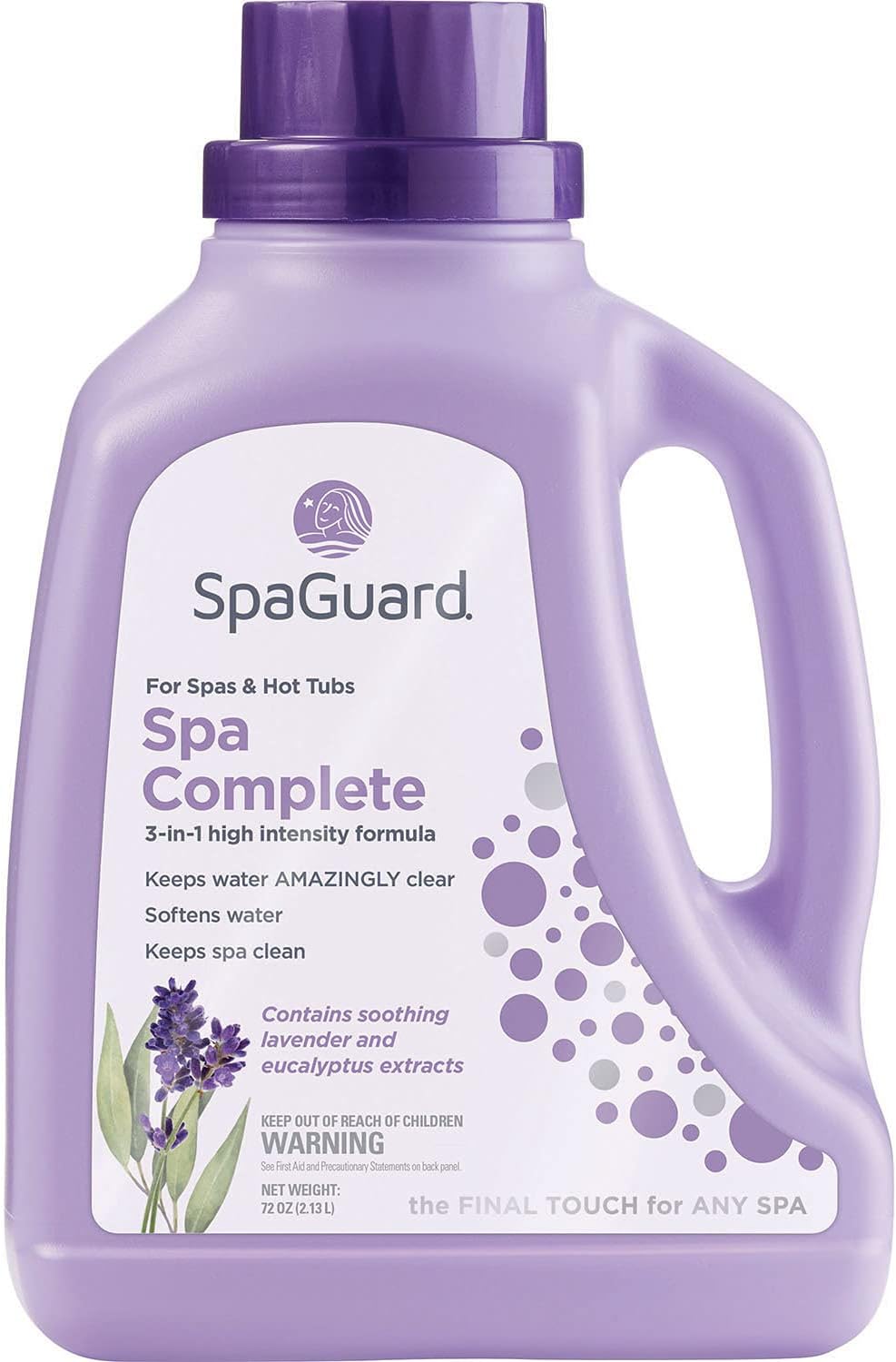 SpaGuard Spa Complete, 70 oz, Single, 3-in-1 High Intensity Formula for Spas & Hot Tubs, Keeps Water Clear, Softens Water & Helps Keep Spa Clean