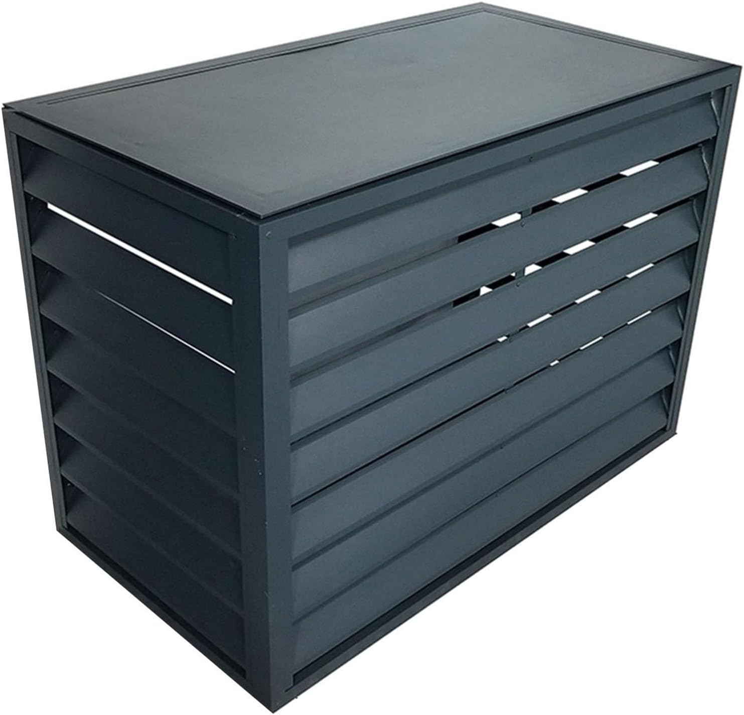 Outdoor Air Conditioner Cover Aluminum, All Weather Protective Cover, Trash Can Enclosure Freestanding Privacy Screen Fence Panels AC Unit Cover Flower Stand Condenser Protective Cover (Color : Grey