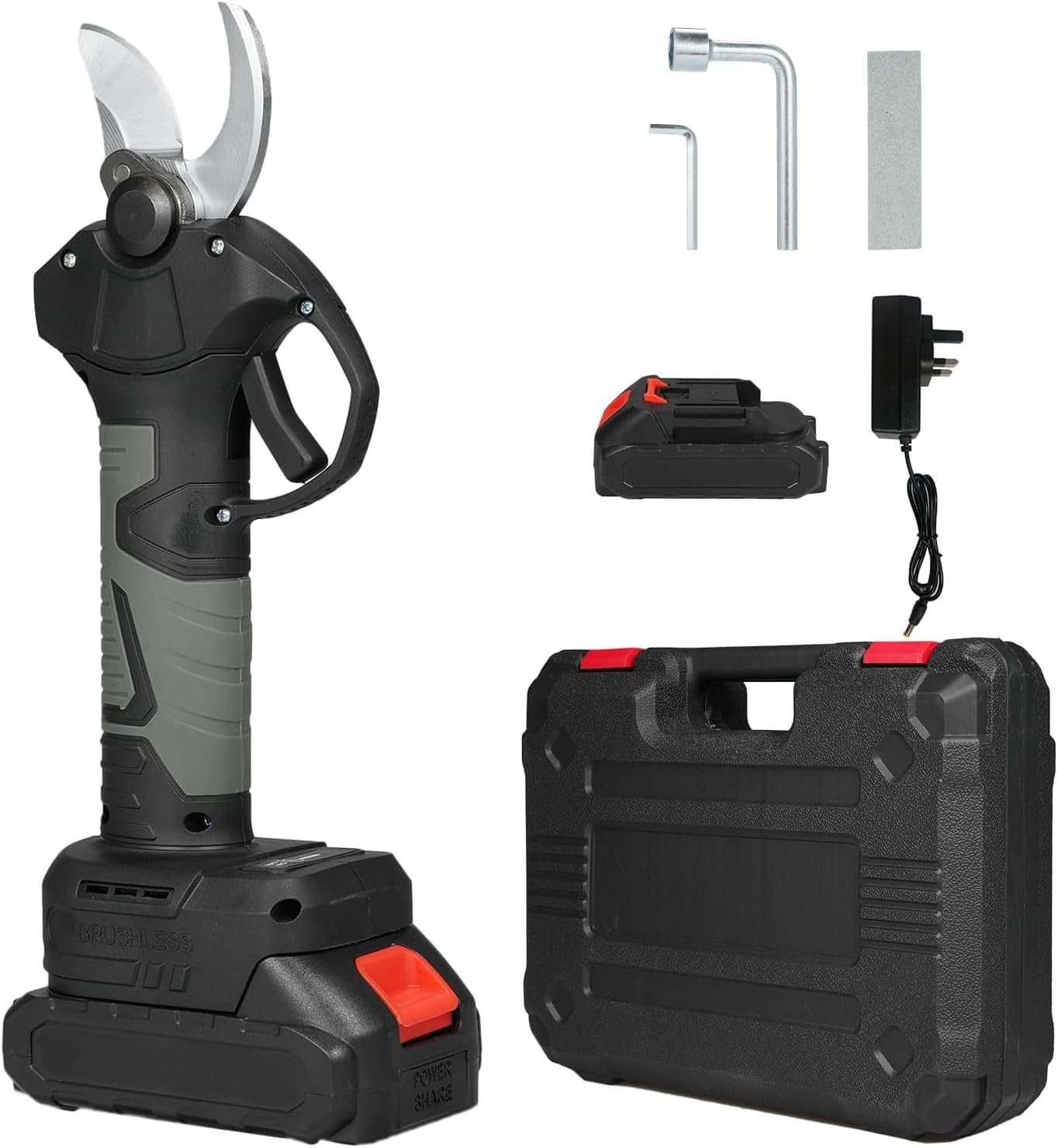 Telescopic Electric Pruning Shears,Electric Pruning Shears, 3 Inch Diameter Cutter with 7.1ft Reach Lightweight Design and Sa-fety Lock for High Branch Trimming Trees(With pole)