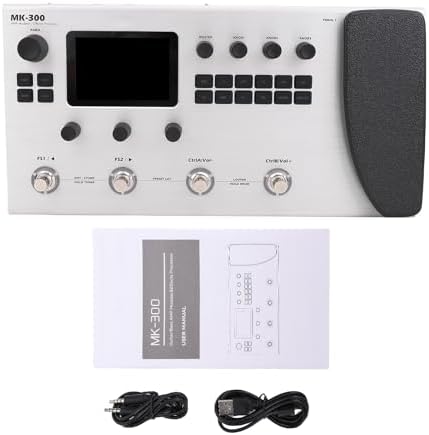 Asixxsix M Guitar Effects Processor, 120 AMP Drum Machine, Portable Guitar Multi Effects Processor Pedal, 4 Switch Control System and a 3.5Inch Screen