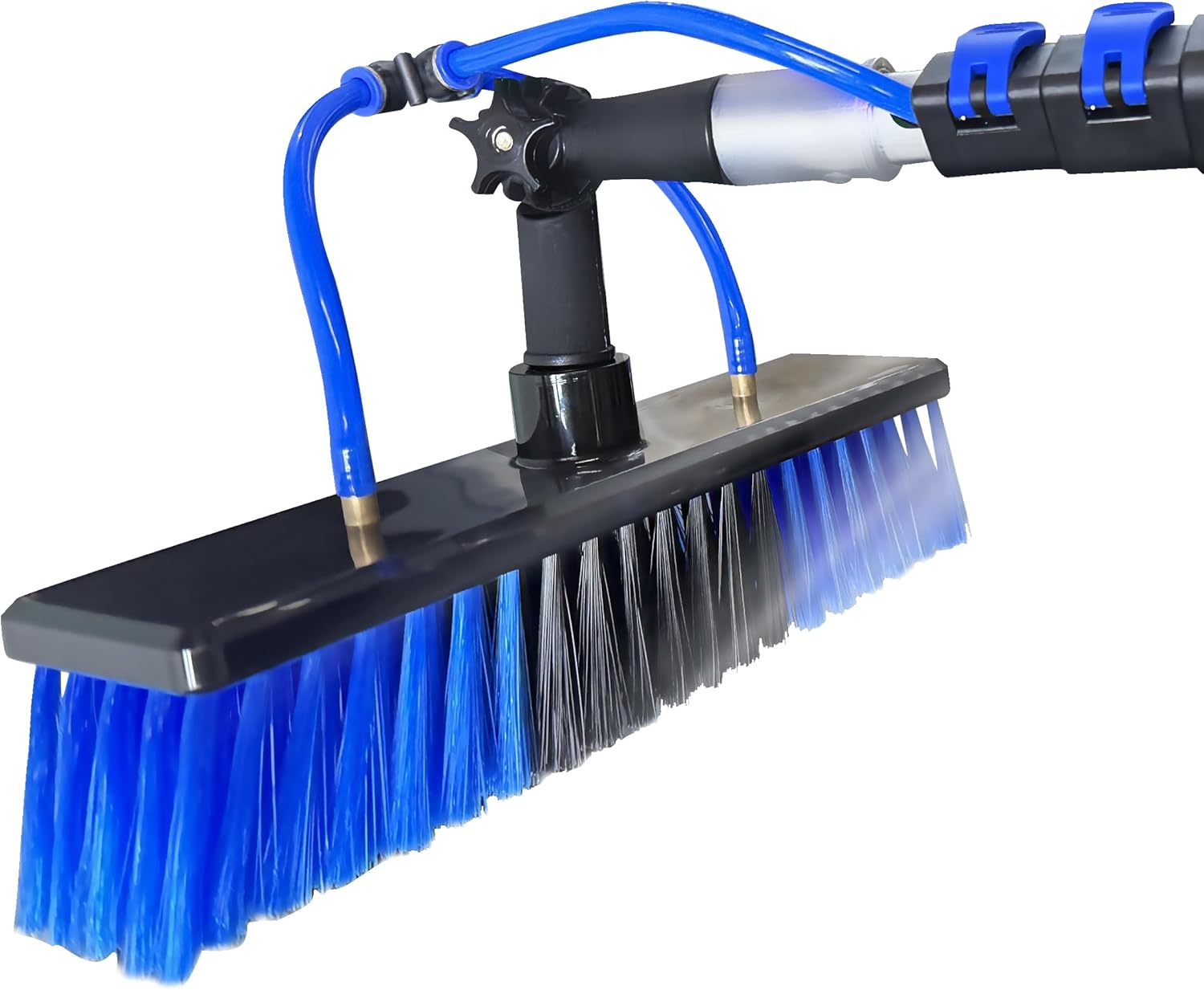 20FT Solar Panel Cleaning Kit with Telescopic Pole & Soap Dispenser, Water Fed Solar Panel Brush for Home/Roof/Caravan, Extendable Window Cleaner Tool for RV, Boat, Deck & Outdoor Use (20FT)