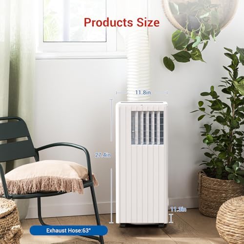 Portable Air Conditioners - 2025 Upgraded 8000 BTU Portable AC for Room up to 250 Sq. Ft, 3 in 1 AC Unit with 24H Timer, Smart Sleep Mode, Remote Control, Air Cooler for Large Room Indoor