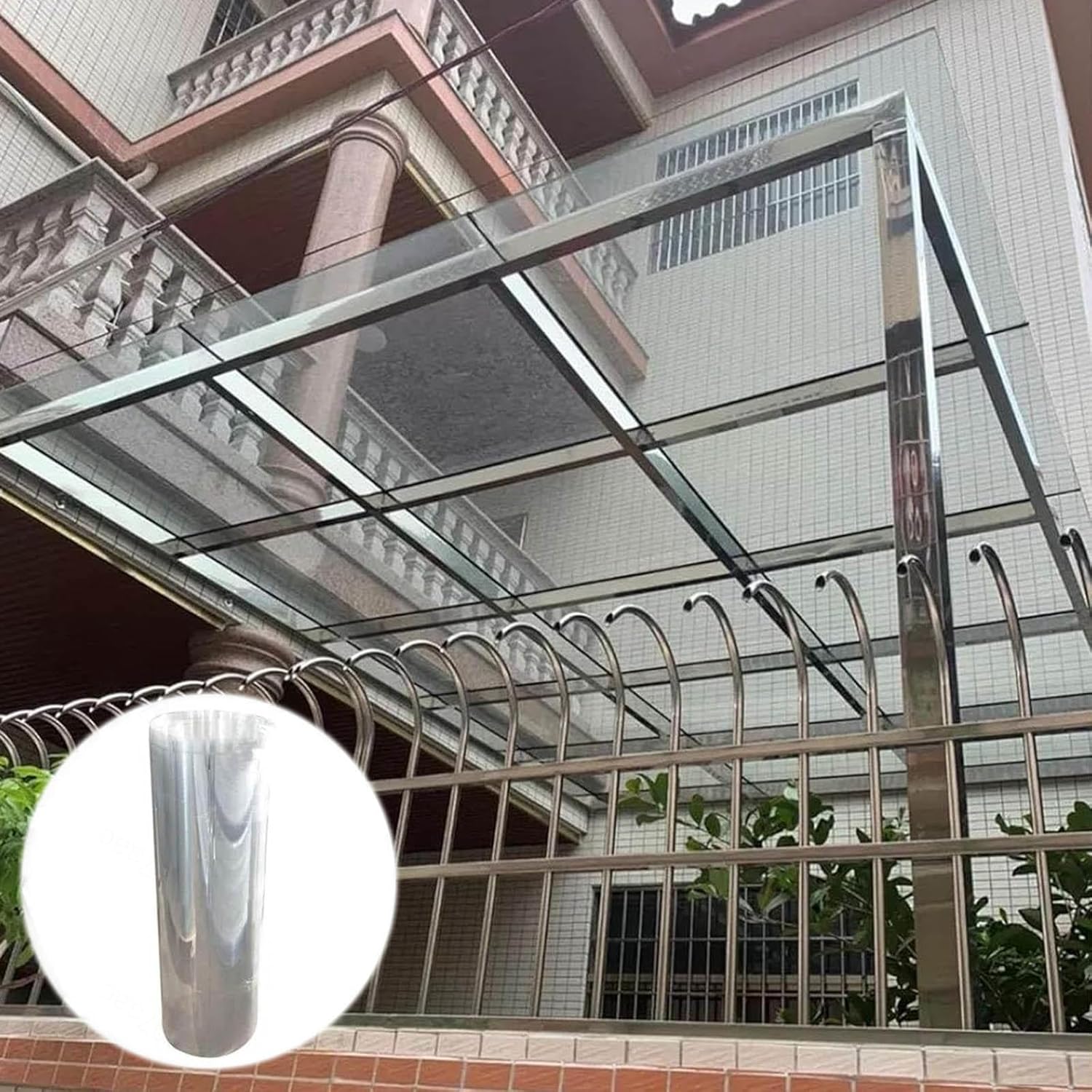 Pxzybd Transparent Polycarbonate Roofing Sheets,Garden Shed Roof Panels,Greenhouse Replacement Plastic Panels,Clear Waterproof Uv Protective Sheet,Impact Resistant,Rainproof,W×L-0.5×8m(1.6 * 26.2ft)