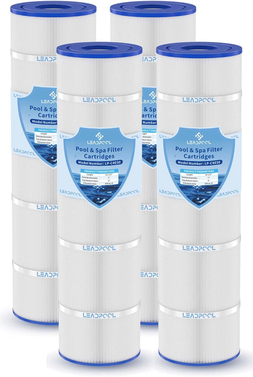C4030 Pool Filter Cartridges Replacement for Hayward C4025,CX880XRE,PA106-PAK4,Unicel C-7488,FC-1226,FC-6430,4 * 106 Sq. ft,4 Packs