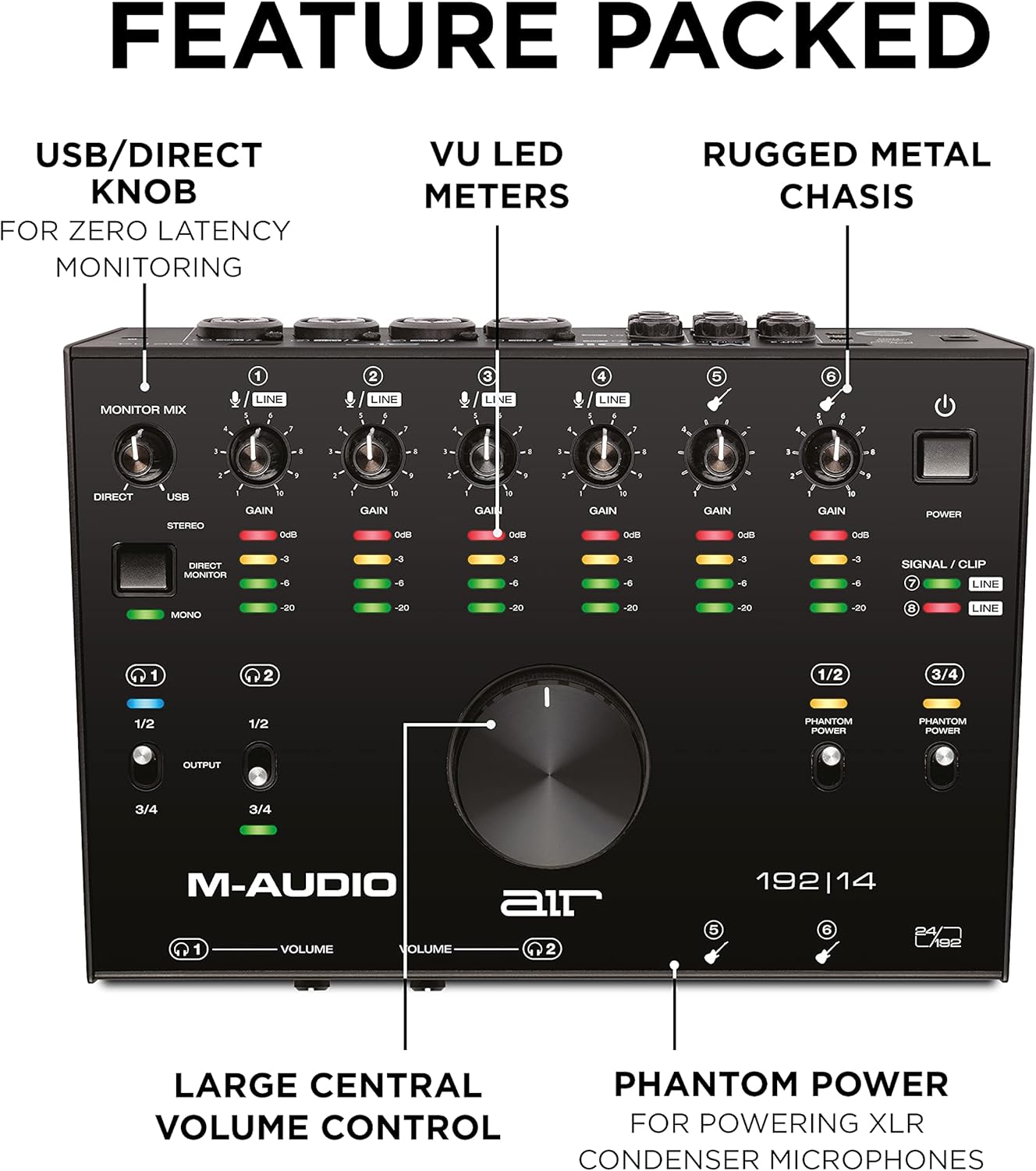 M-AUDIO AIR 192x14 USB-C Audio Interface for Studio Recording with 8 In and 4 Out, MIDI Connectivity, and Software from MPC Beats and Ableton Live Lite
