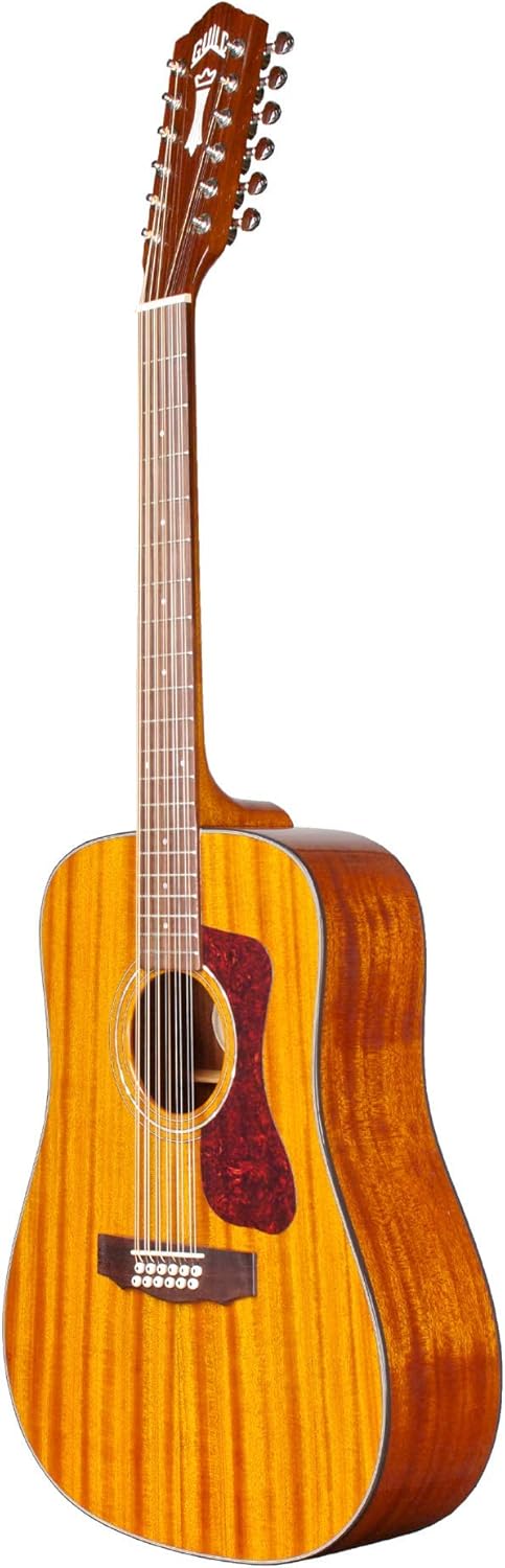 Guild Guitars D-1212 12-String Acoustic Guitar, Natural, All Solid Woods Dreadnought, Westerly Collection, with Premium Gig Bag