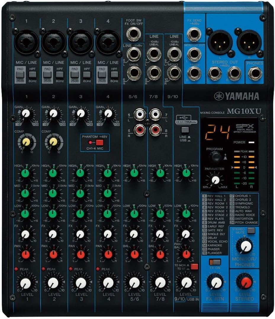 YAMAHA MG10XU 10-Input Stereo Mixer with Effects