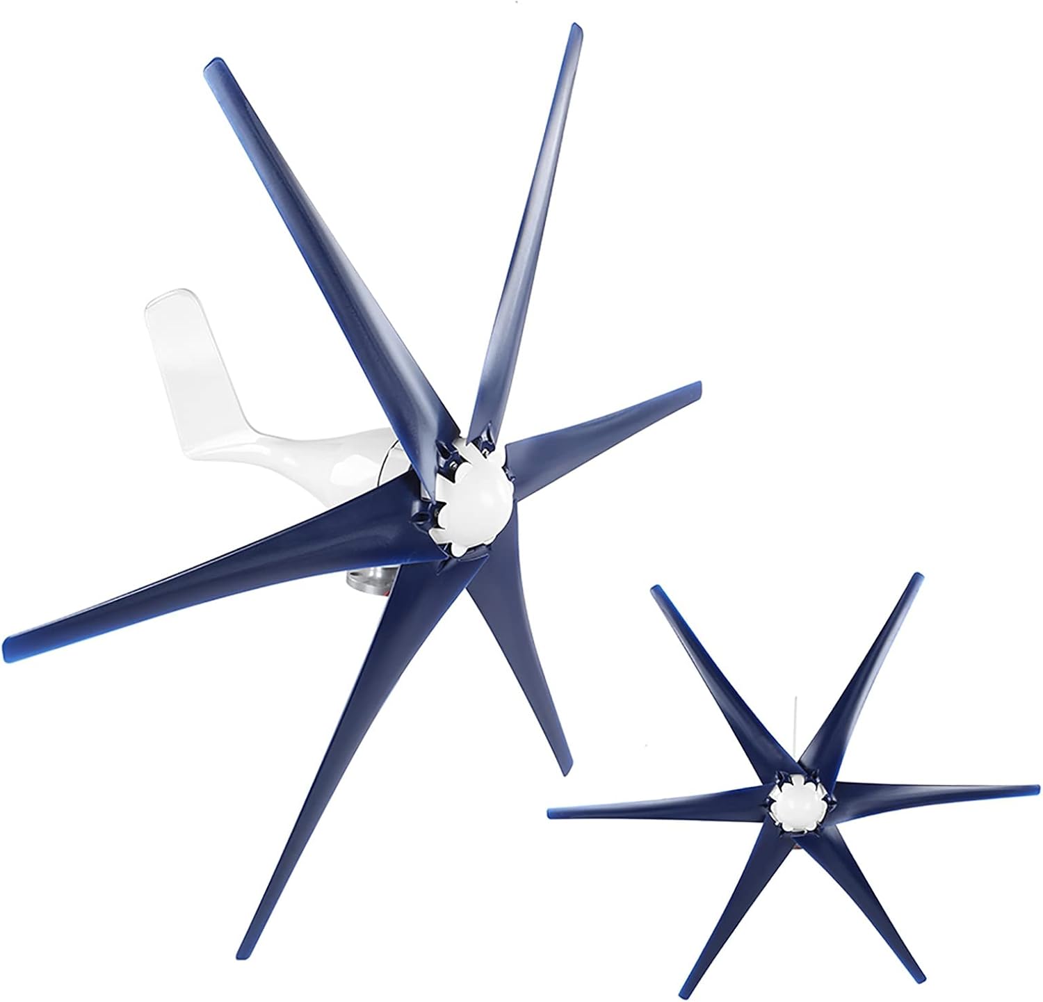 100W High Efficiency 6-Blade Wind Turbines Generator Power Supply Homes Industrial Blue 12/24/48V (12V)