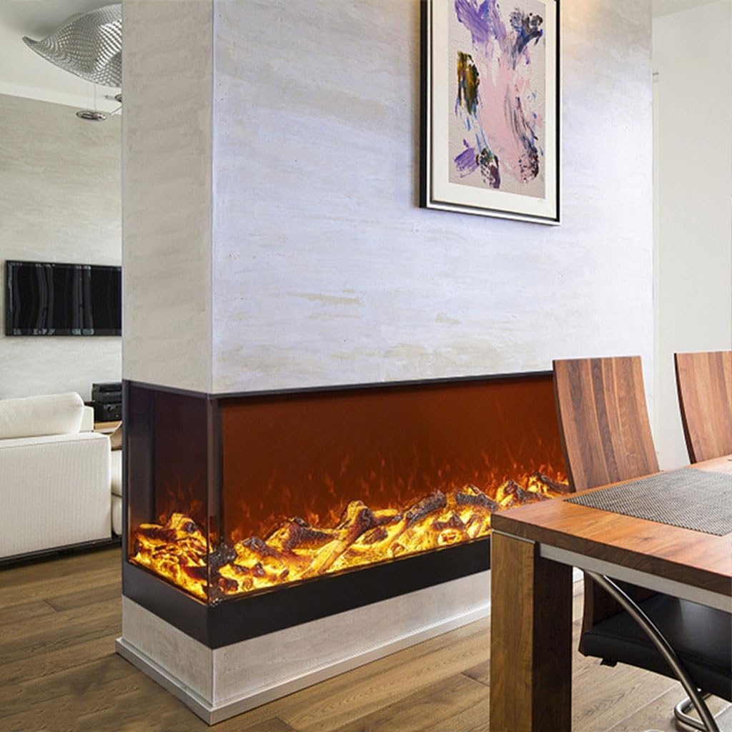 3D Water Vapor Fireplace with Humidifier Flame Villa TV Cabinet Fireplace Simulation Flame Humidifier Home Living Room TV Cabinet Embedded Fireplace(120cm)