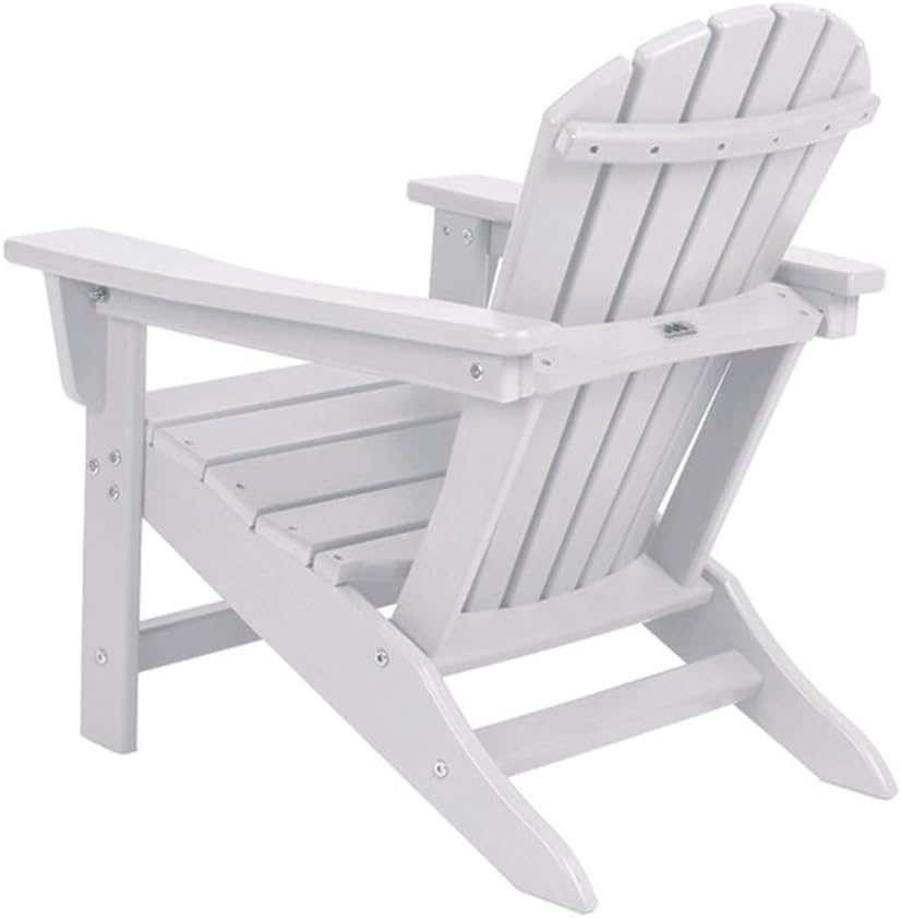 NewTechWood Child Adirondack Patio Chair Weather Resistant, Easy Installation, Widely Used in Outdoor, Fire Pit, Deck, Lawn, Outside, Garden Chairs (Ivory)