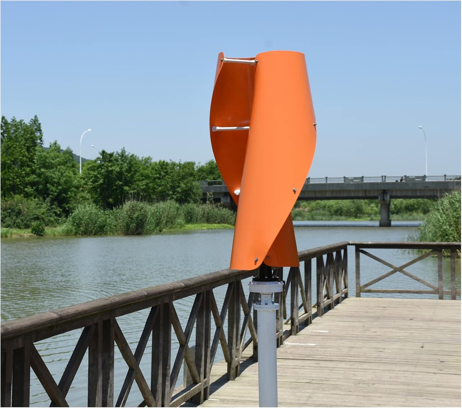 Wind Turbine 400w/600w VAWT Vertical Wind Turbine Generator 12v/24v Optional Spiral 3 Colours Generator With MPPT Charge Controller For Home (Color : White, Size : 12_600W), 32904304351