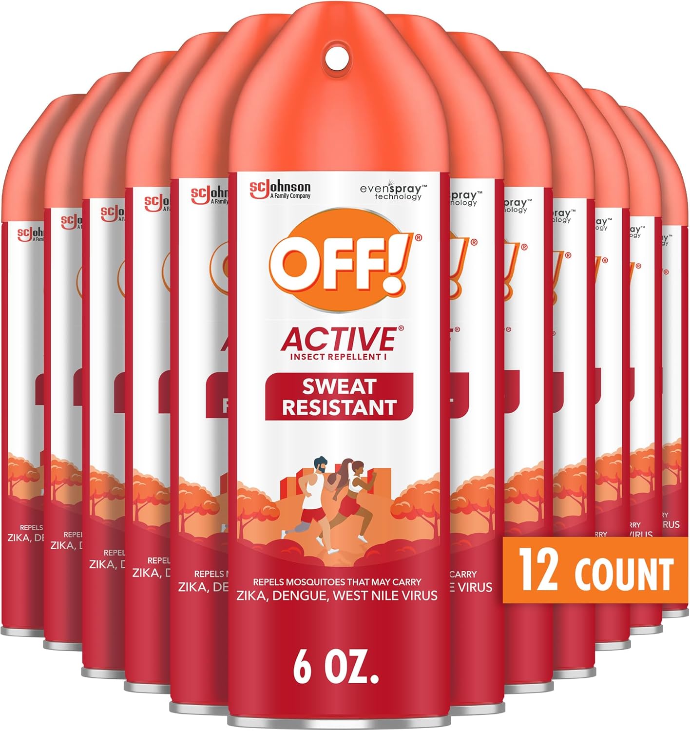 OFF! Active Insect Repellent, Sweat Resistant, Repells Mosquitoes, 6 oz ( Pack of 12)