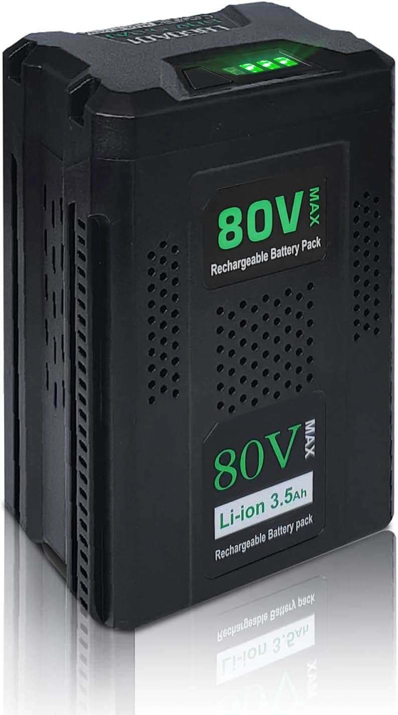 80V 3.5Ah Replacement for Greenworks 80V Lithium ion Battery GBA80200 GBA80250 GBA80400 GBA80500, High Capacity Rechargeable Battery for 80V Cordless Power Tools