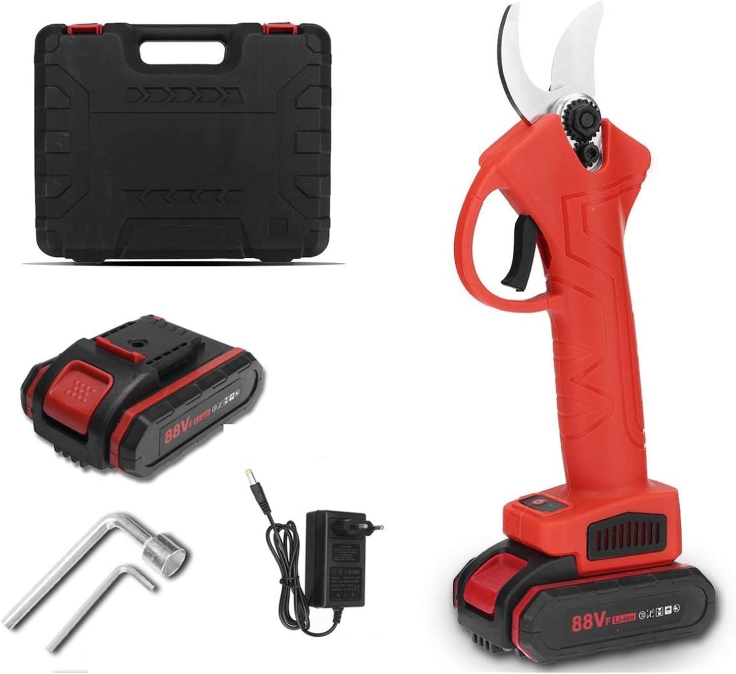 Electric, 88Vf Electric Cordless Pruner Pruning Shear with 1/2Pc Lithium-Ion Battery Efficient Fruit Tree Bonsai Pruning Cutter