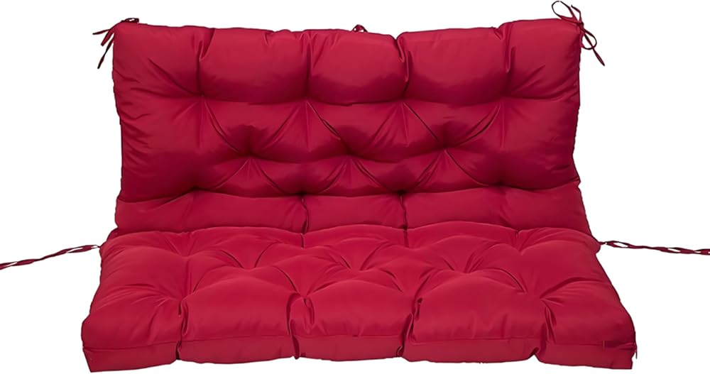 Outdoor Swing Cushions,Porch Bench Cushion Replacement with Backrest,4