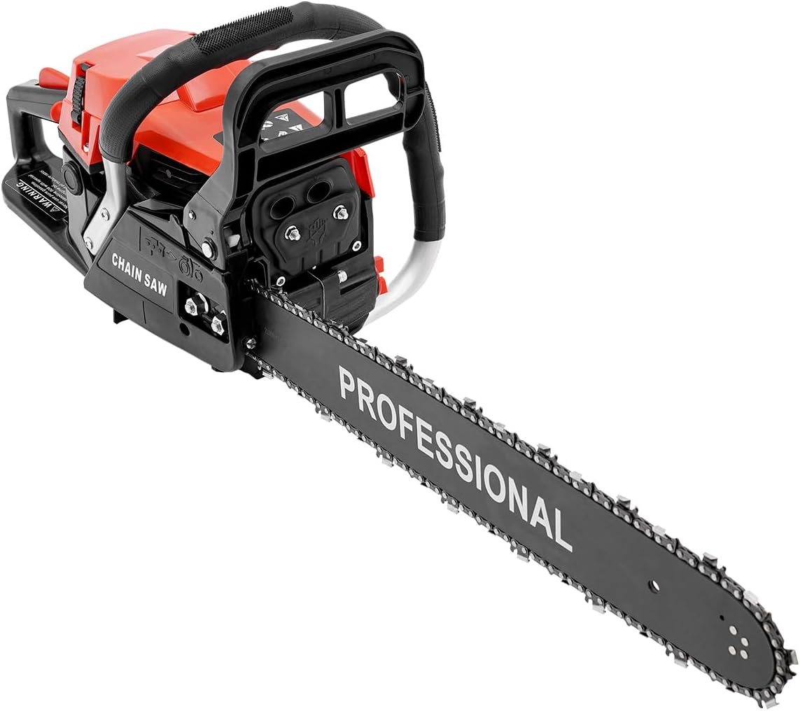 58CC Power Chain Saws Gas Powered 2 Stroke Handed Petrol Gasoline Chain Saw,Gasoline Chainsaw For Trees Gas Powered Farm and Garden
