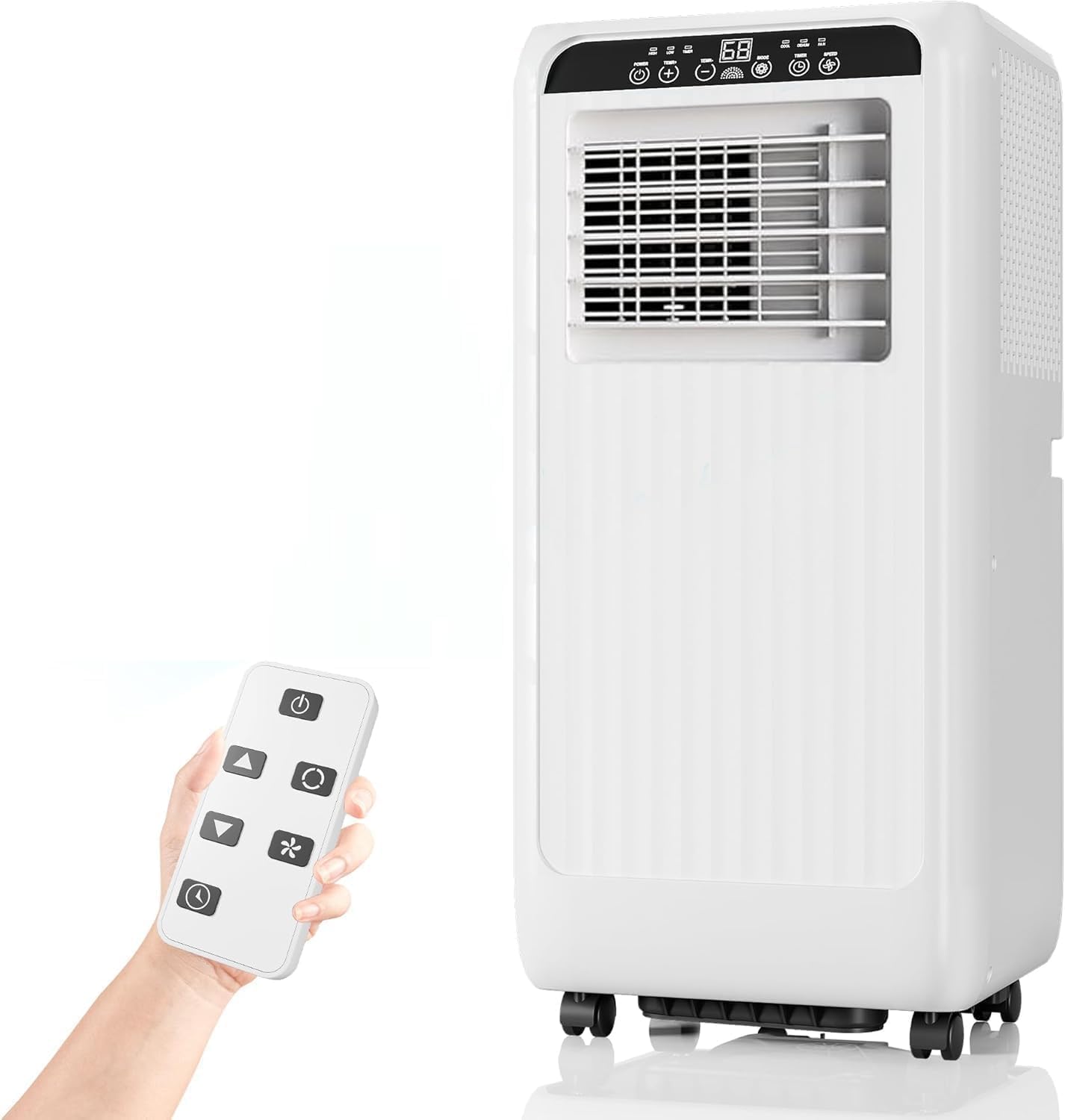 8000 BTU Portable Air Conditioner - 3-In-1 Cooling, Dehumidifying & Fan, Low Noise 54dB and Easy Mobility, Smart Control, Air Quality Enhancement for Home & Office