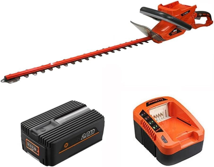 40V Hedge Trimmer Cordless Bush Trimmer with 1300 RPM Maneuverable 40V Battery Operated Hedge Trimmer Gardening Tools for Cutting and Pruning Shrubs W/ 4Ah Battery Charger