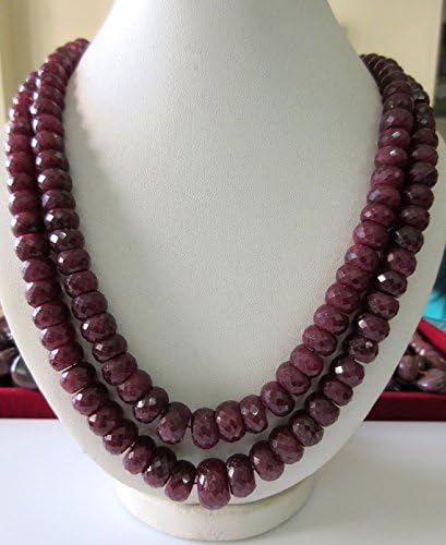 Ruby Bead Necklace, Natural Ruby Faceted Rondelle Beads, 10mm To 16mm Beads, 20 Inch Strand