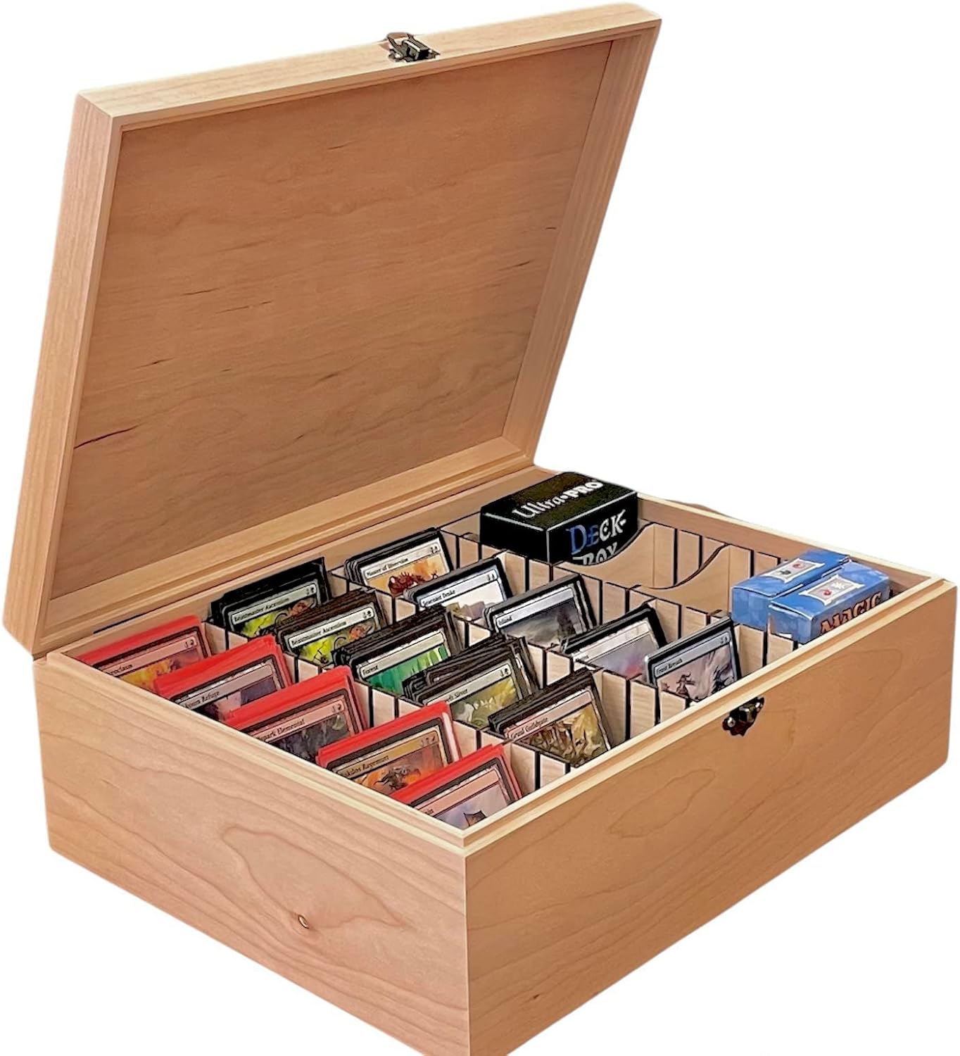 Game Card Storage Case | Suitable for Magic The Gathering, Yugioh, Pokemon, and Other TCG | Includes 16 Dividers | Fits up to 1500 Sleeved Cards | Handmade