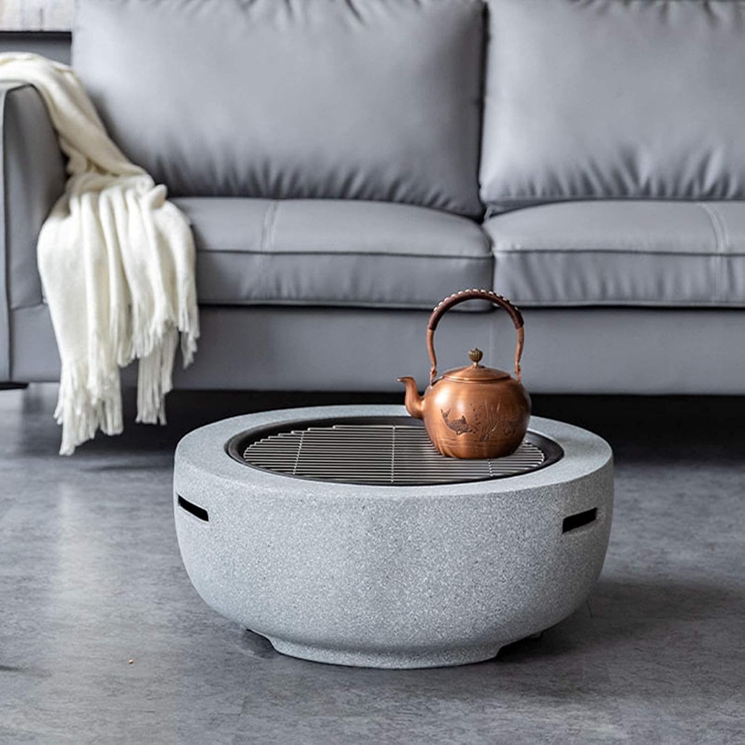 small firepit, Fire Pit Bowl for Garden and Patio, Fire Pit with BBQ Grill Shelf Grill Camping Bowl BBQ with Poker, Grill, Mesh Lid, Grate with Mesh Cover,60x34cm