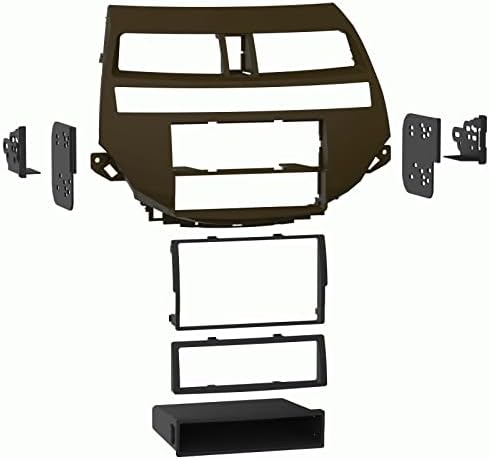 Single and Double DIN Car Stereo Radio Install Kit (Taupe) Package Compatible with Crosstour 2012 with Factory Amplifier and Automatic Climate Control