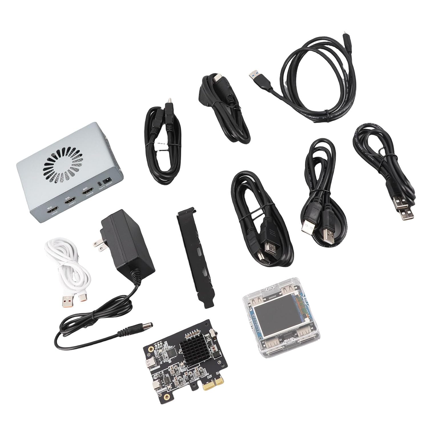 GOWENIC DMA Fuser Synthesizer, Lossless HD Multimedia Interface Synthesizer 3840x2160 Aluminum Alloy for Video Conferencing (US Plug)