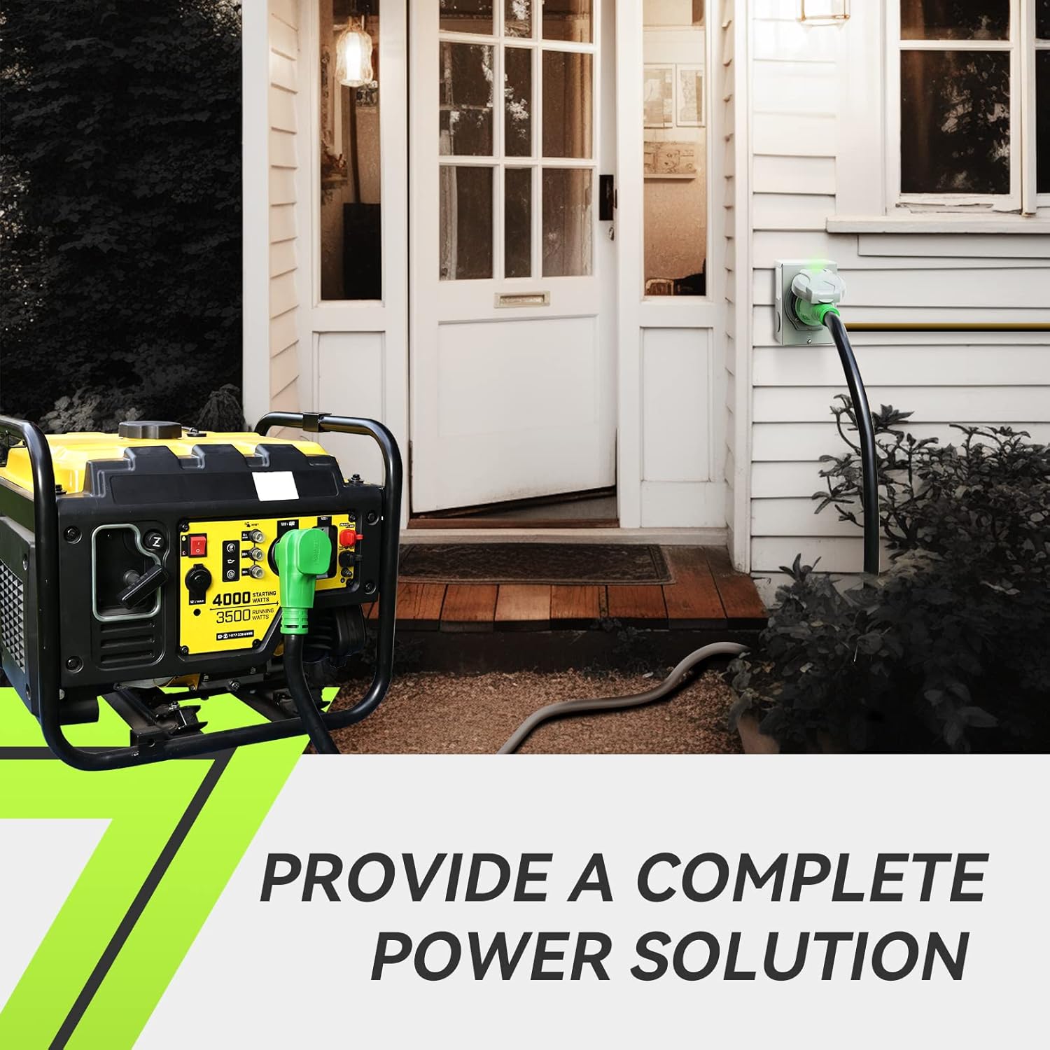 RVMATE 50 Amp Generator Cord 15FT and Pre-Drilled 50Amp Power Inlet Box Kit, 125/250Volts, NEMA 14-50P to SS2-50R Power Cord, ETL Listed, NEMA SS2-50P Inlet Box Waterproof