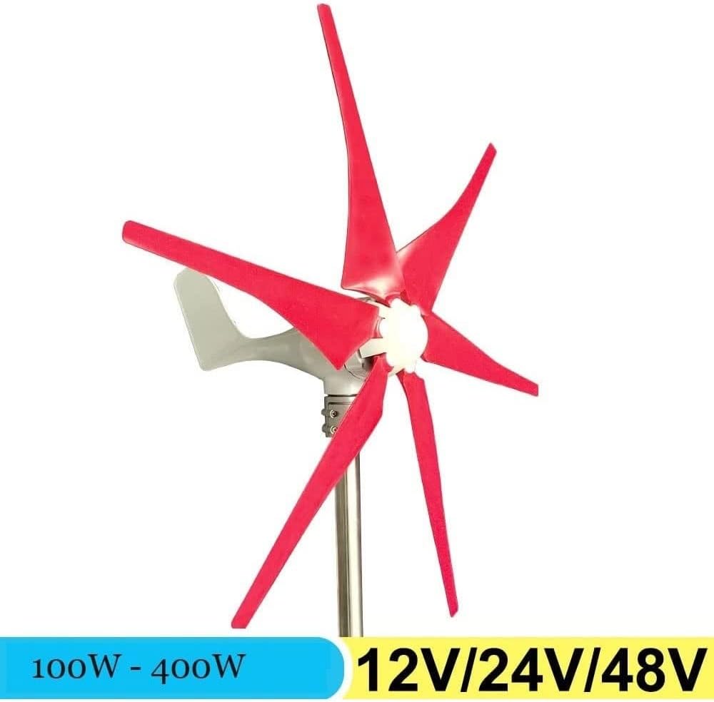 Wind Turbine Generator, 6 Blades Wind Generator with Controller, 12V 24V 48V Windmill Generator Suit for Hybrid Solar Wind System