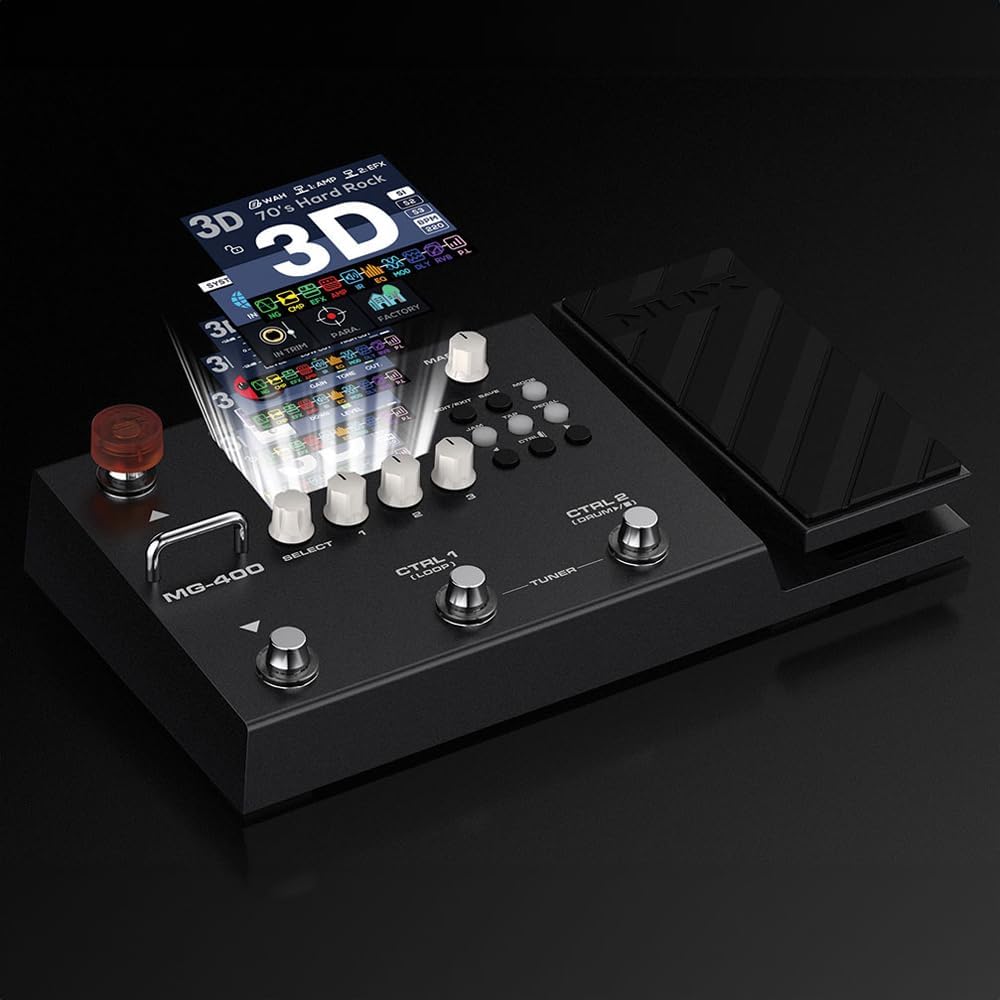 NUX MG-400 Guitar Multi-FX Pedal with dual processors and delivering high definition models and increased flexibility. Integrated effect