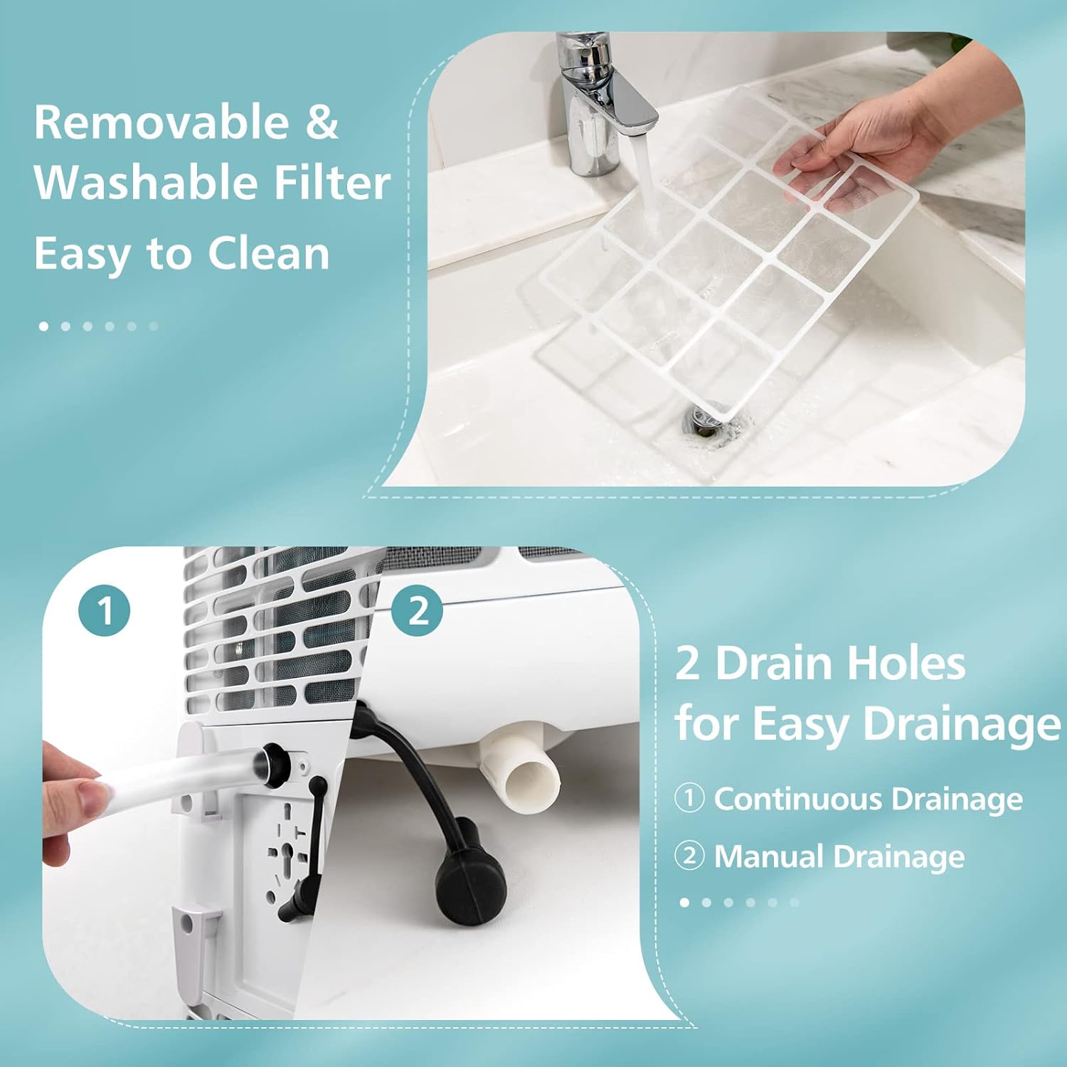 HOMGX 8000 BTU Portable Air Conditioner, 3-in-1 AC Unit with Dry Mode & Quiet Sleep, Remote Control & 24H Timer, Freestanding Cool Fan Dehumidifier for Home Office up to 250 Sq.Ft. (8000BTU)