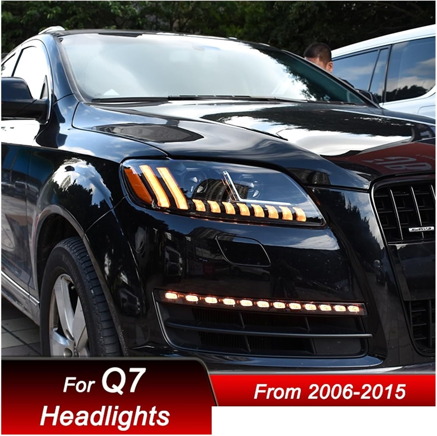 Car Led Headlights Compatible For Audi Q7 2006-2015 To Q8 Style Full LED Assembly Upgrade Configure Projector Lens Accessories Kit(06-09 with AFS)