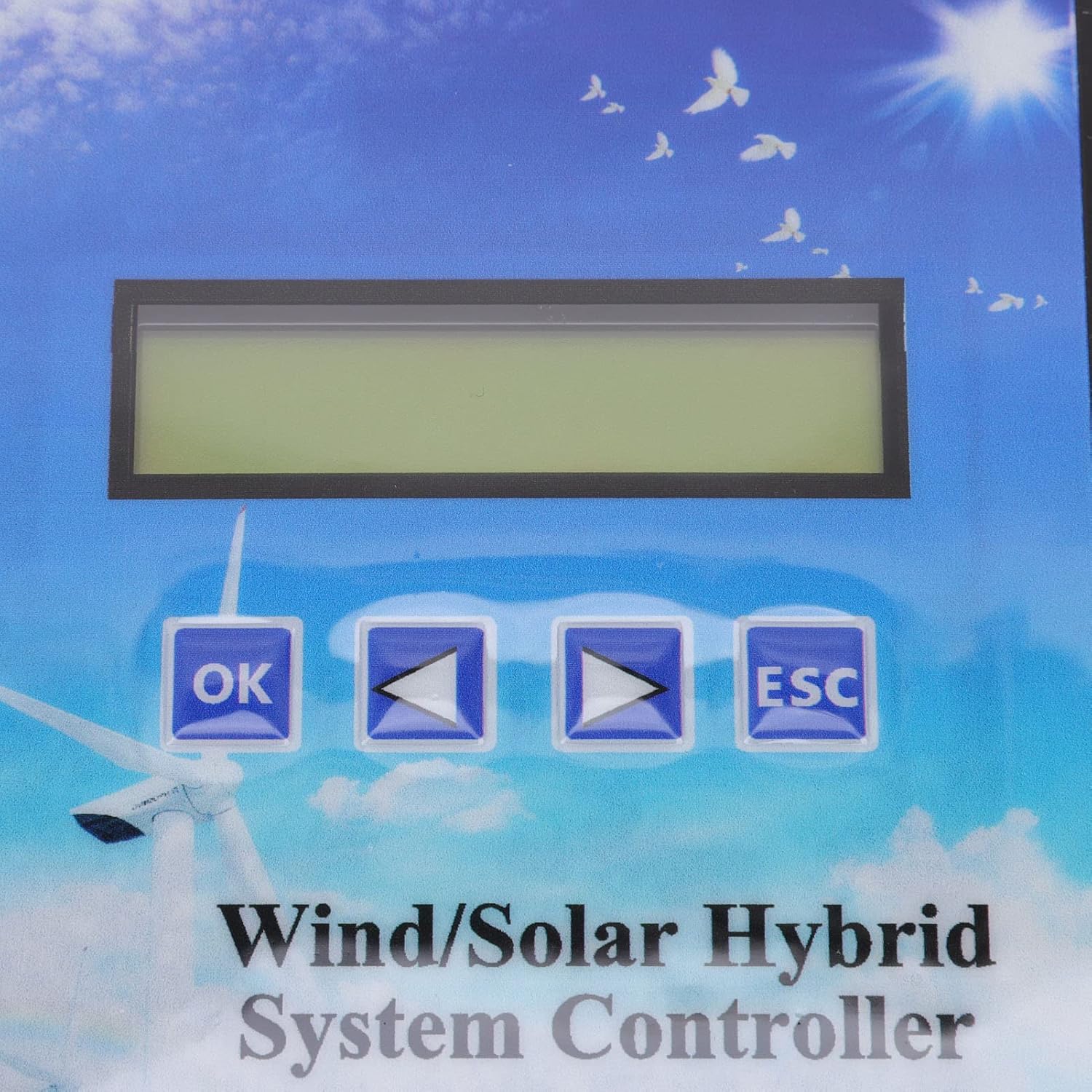 Wind Solar Hybrid Controller 12V 24V PWM Charging LCD Display Universal for Off Grid Generation Systems Aluminum Alloy Blue 148x162x85mm
