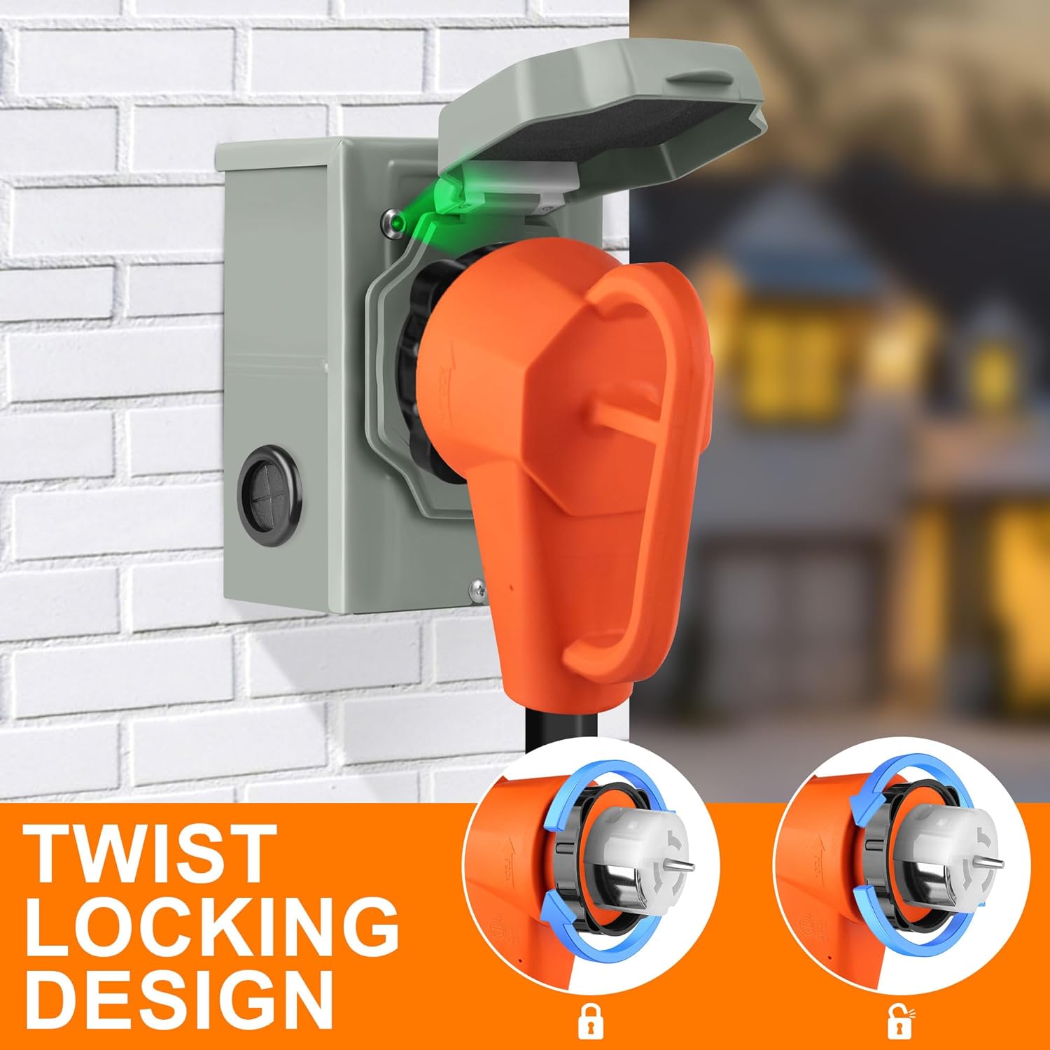 15FT 50 Amp Generator Cord and Power Inlet Box Kit,NEMA 14-50P to SS2-50R Generator Cord,Pre-Drilled 50 Amp Generator Inlet Box with 6/3+8/1 AWG STW Wire,125/250V, 12500W,UL&ETL Listed