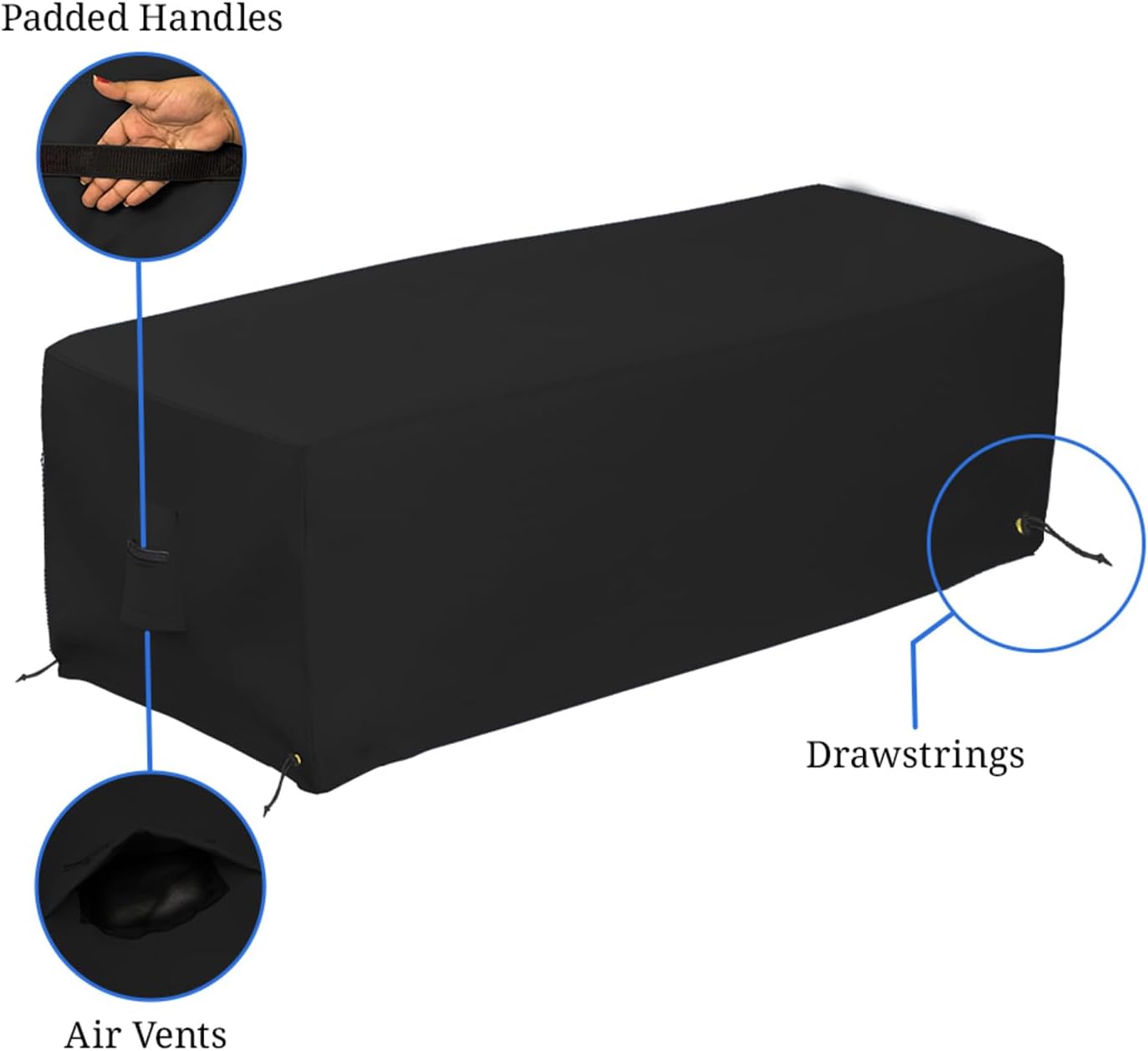 Covers & all Outdoor Rectangular Fire Pit Cover, Rectangle Heavy Duty18 Oz Waterproof UV & Weather Resistant, for Patio Lawn Garden Outside, Air Vents & Drawstrings (48