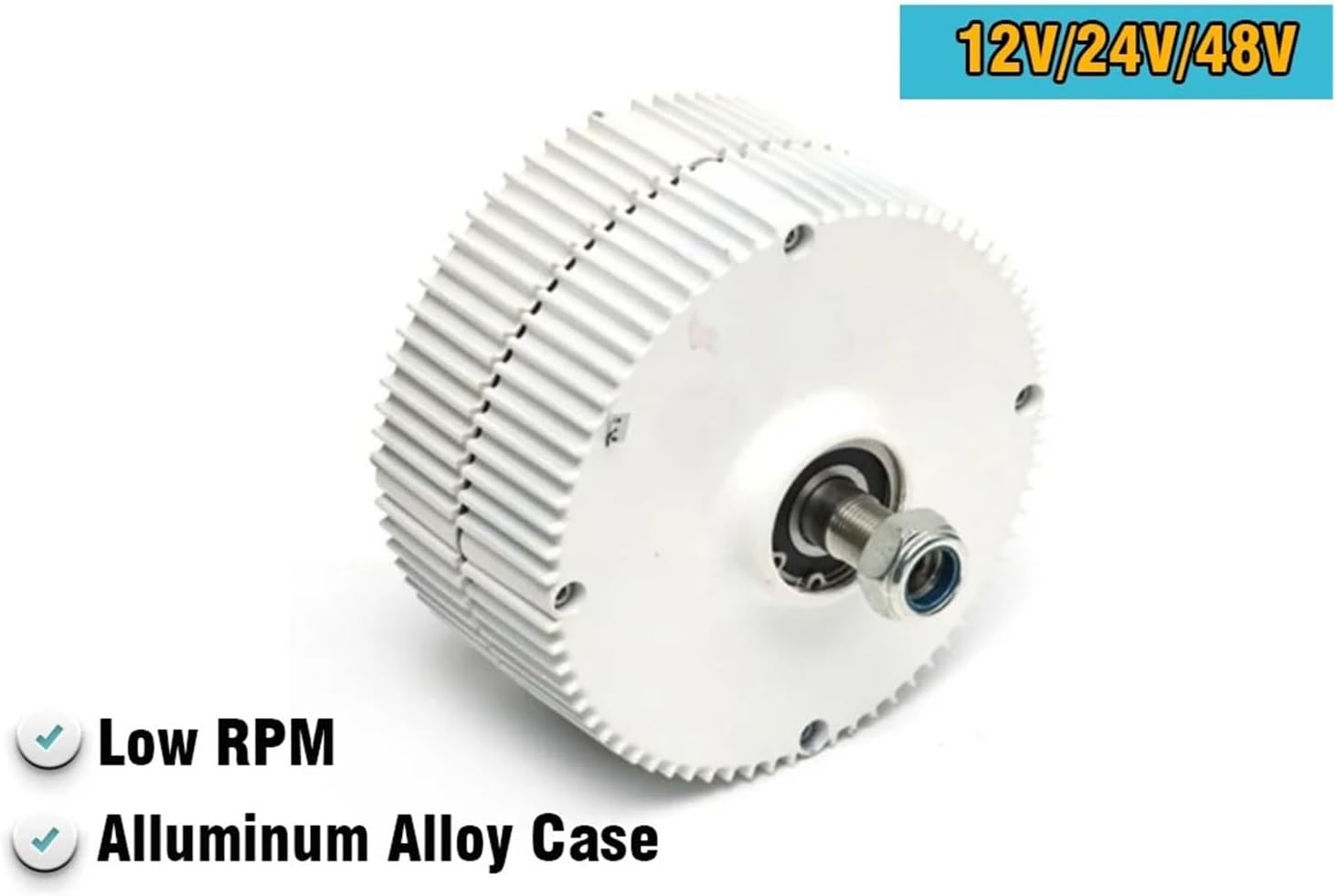 Gearless Permanent Magnet Turbine Generator Low Speed 1000W 12V 24V 48V Wind Power Generator for Water Conservancy and Wind Power Low Starting Speed for Home(with Base,12V_1KW with Control)