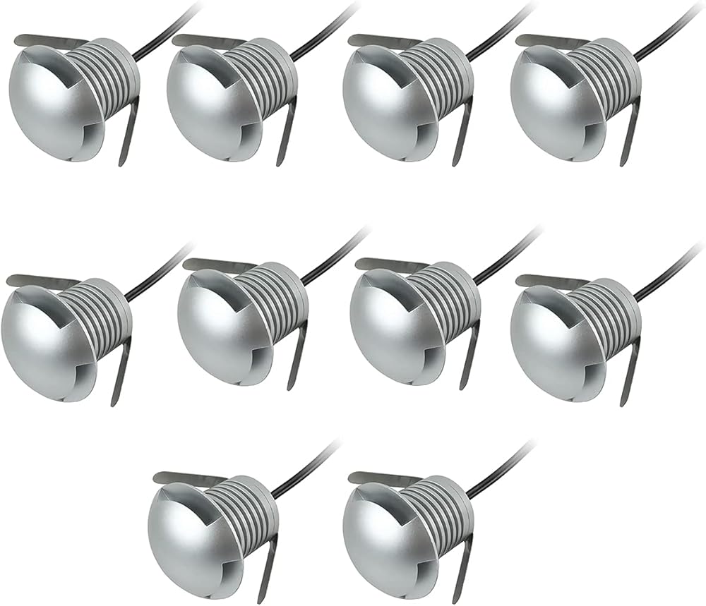 E-Simpo® 10pcs 3W Waterproof LED Underground Lamp,led Driveway Lights, Side Emitting, LED Floor Light, LED Path Light, LED Stairs Light IP67 DC12-24V 280LM,with Embeded Holder. (Q3-Warm White)