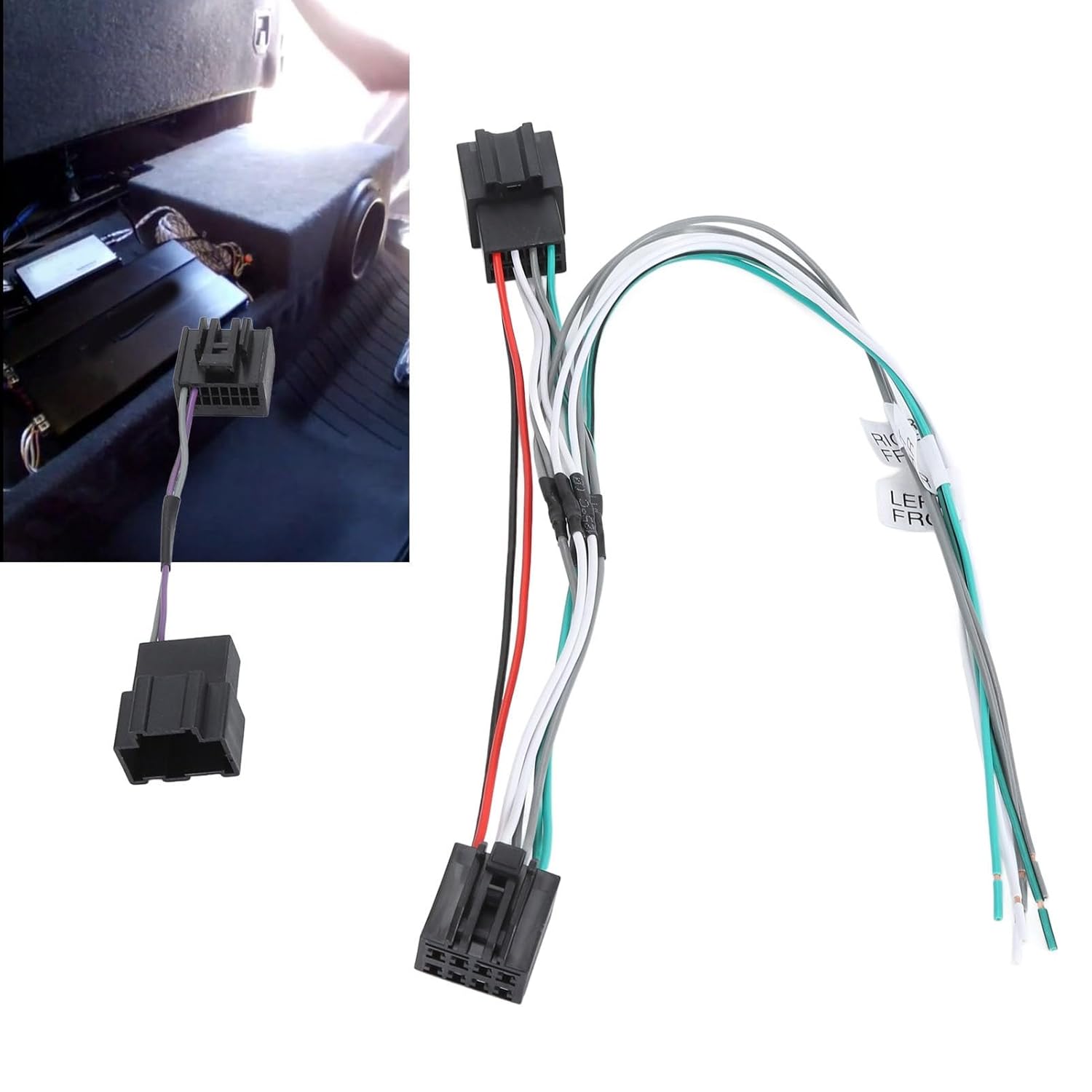 Amplifier Harness, 2PCS Amp Adapter Wiring Harness Compatible with C7 2014-2019, Car Stereo Amp Connector Cable