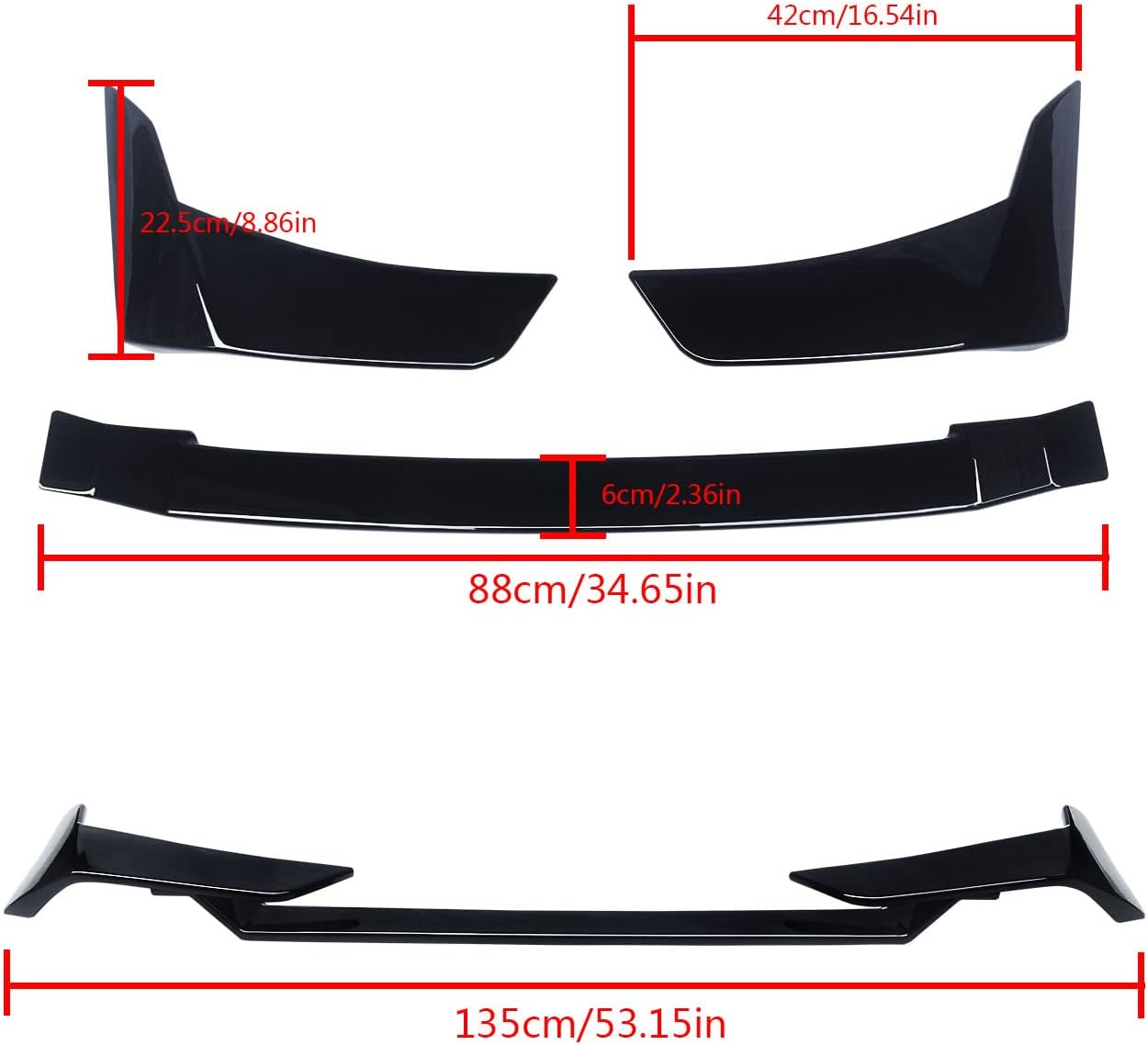 NINTE Rear Spoiler for Ford 2021 2022 2023 2024 2025 Mustang Mach-E Rear Trunk Spoiler Wing ABS Gloss Black Painted Performance Style Exterior Accessories