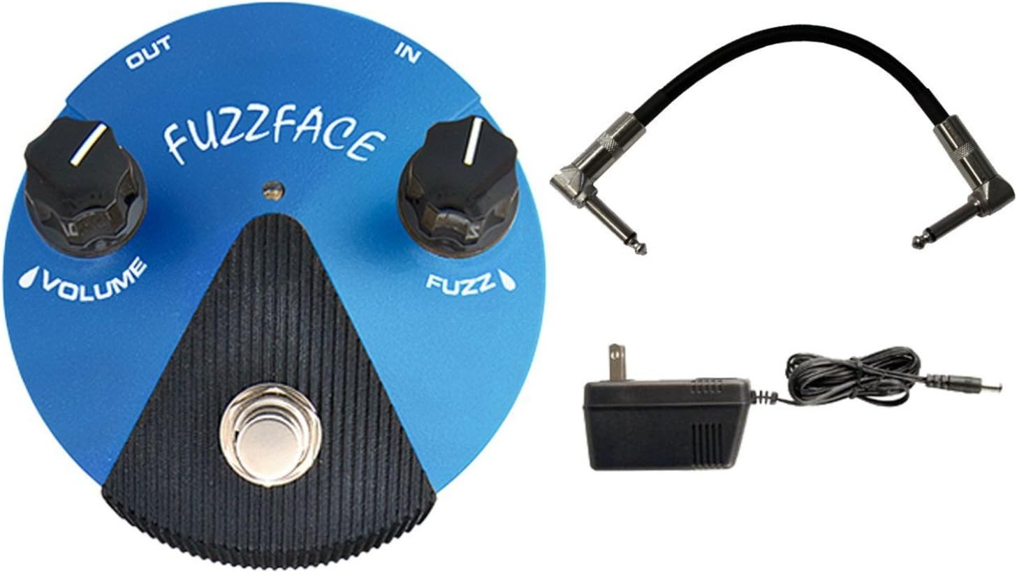 Dunlop FFM1 SILICON FUZZ FACE MINI Pedal w/ 9V Power Supply and Patch Cable