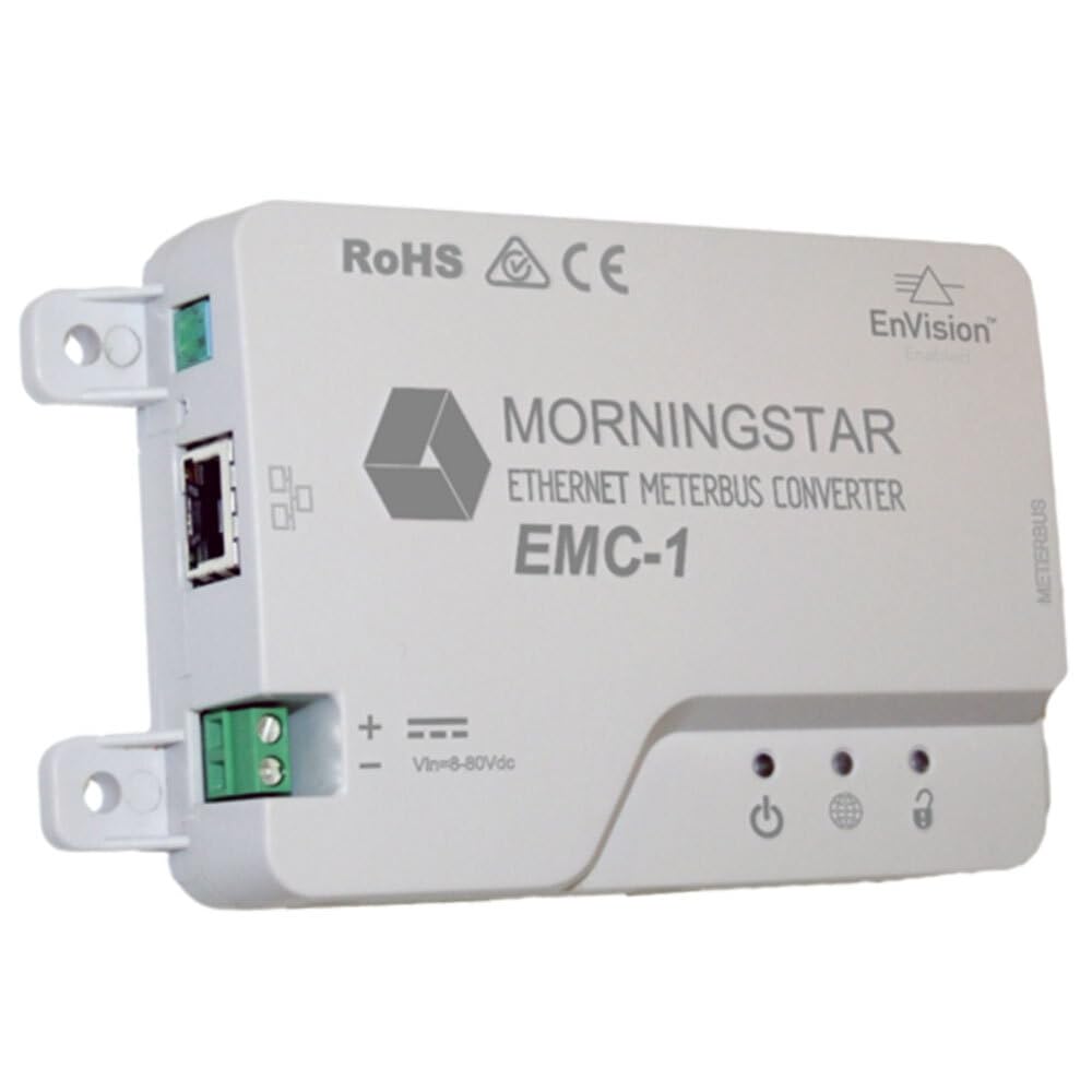 Morningstar SunSaver MPPT 15A Solar Charge Controller (SS-MPPT-15L) for 12/24V Batteries with Ethernet MeterBus Converter (EMC-1)