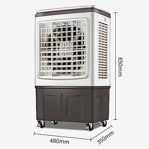 Evaporative Air Cooler & Swamp Cooler, 1800 CFM Portable Air Conditioner with 6.5 Gallon Water Reservoir, Remote Control, 4 Ice Containers, 3 Fan Speeds, Air Humidifier, and Silent Operation